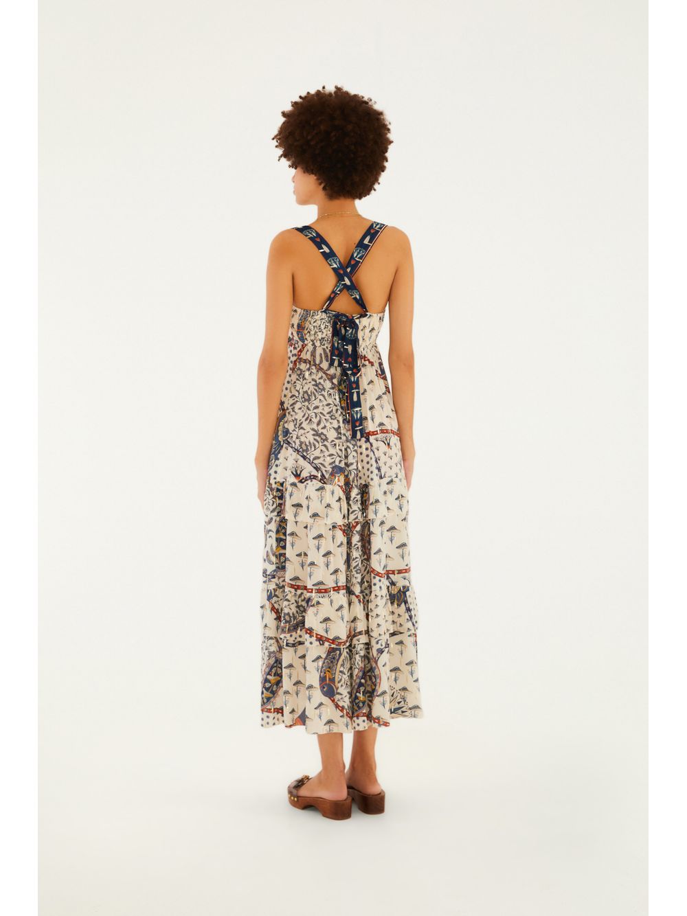 Farm — Vestido Longo Estampado Riviera