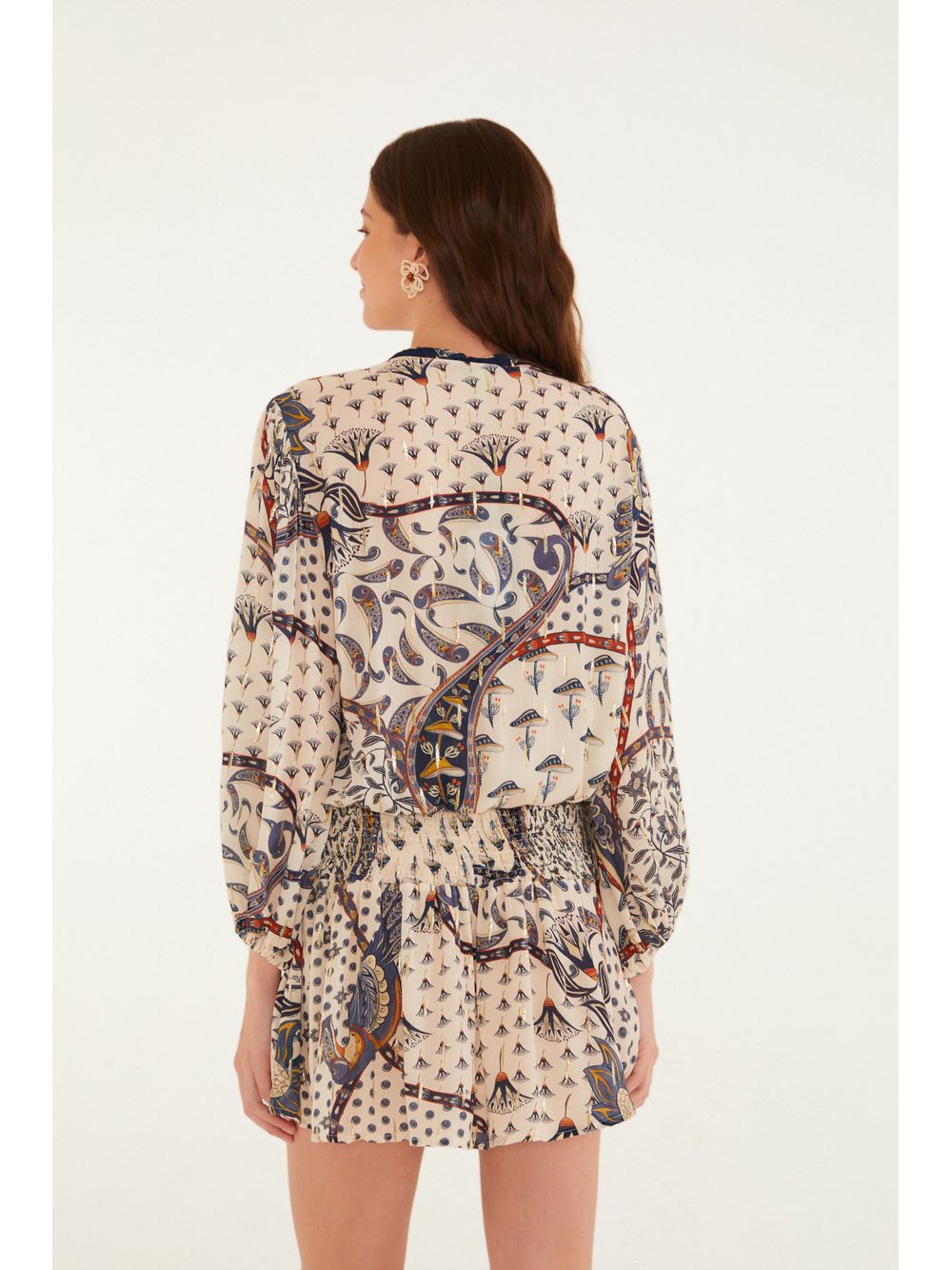 Farm — Vestido Curto Estampado Riviera