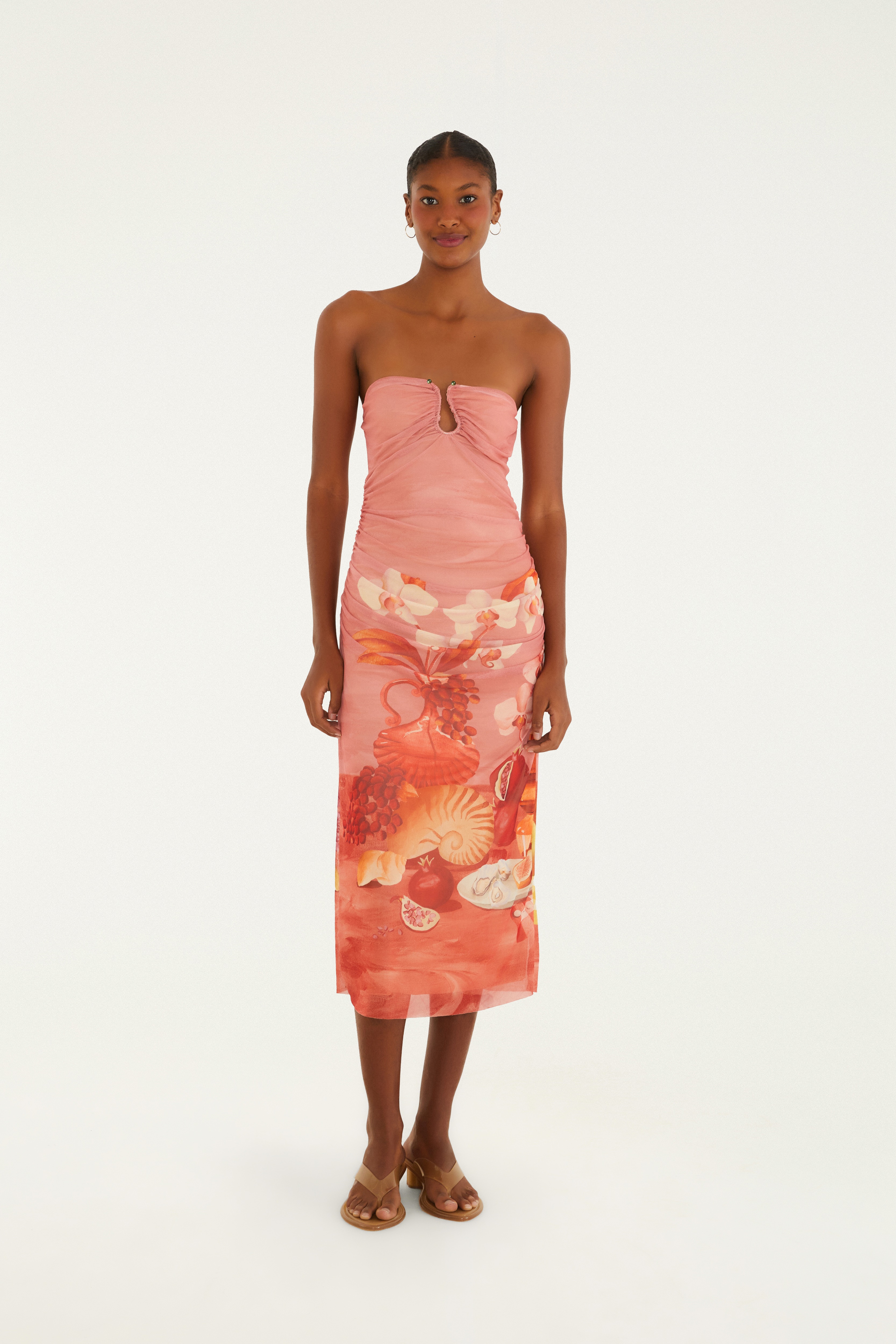Vestido Midi Estampado Afrodite