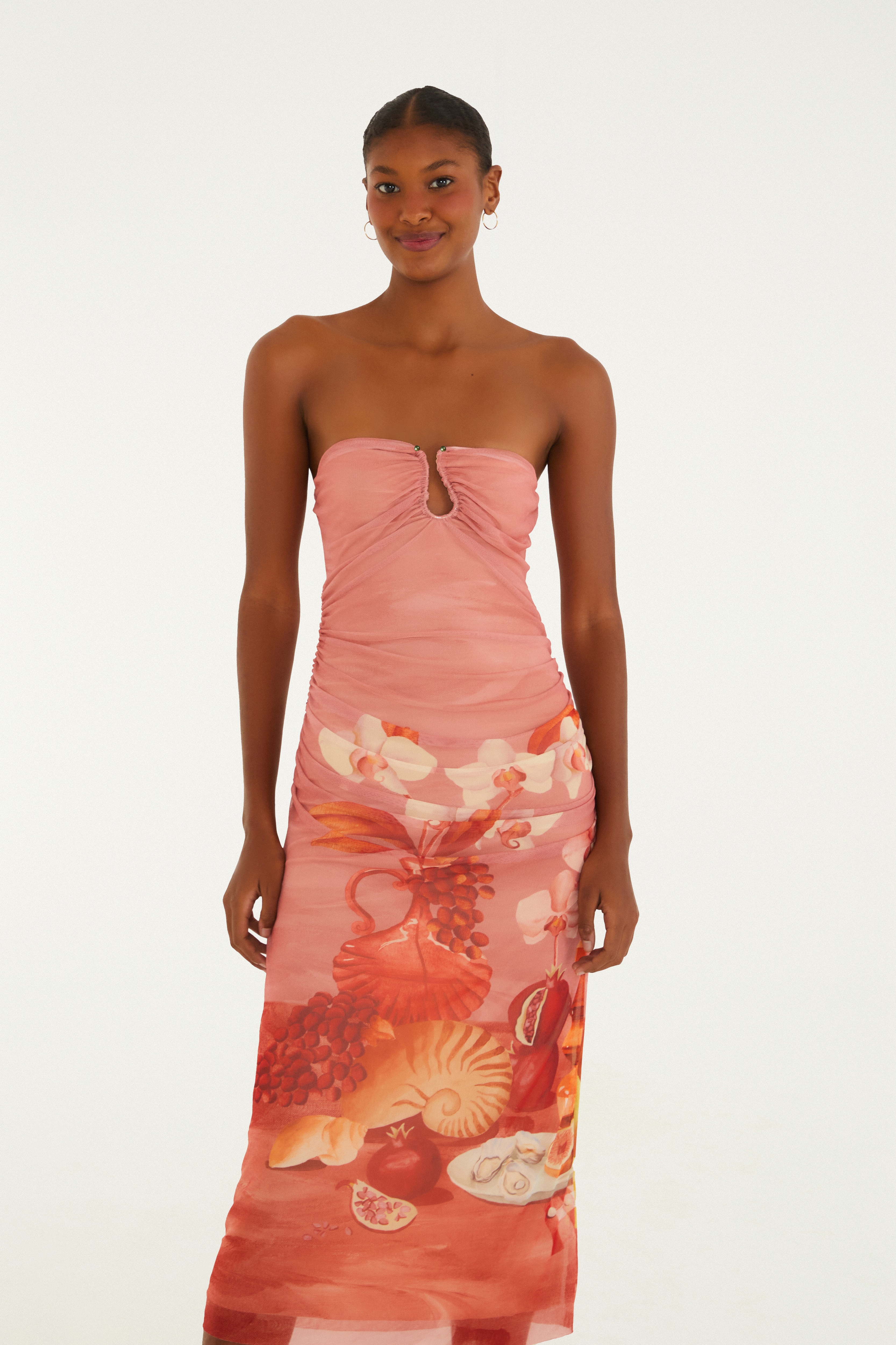 Vestido Midi Estampado Afrodite