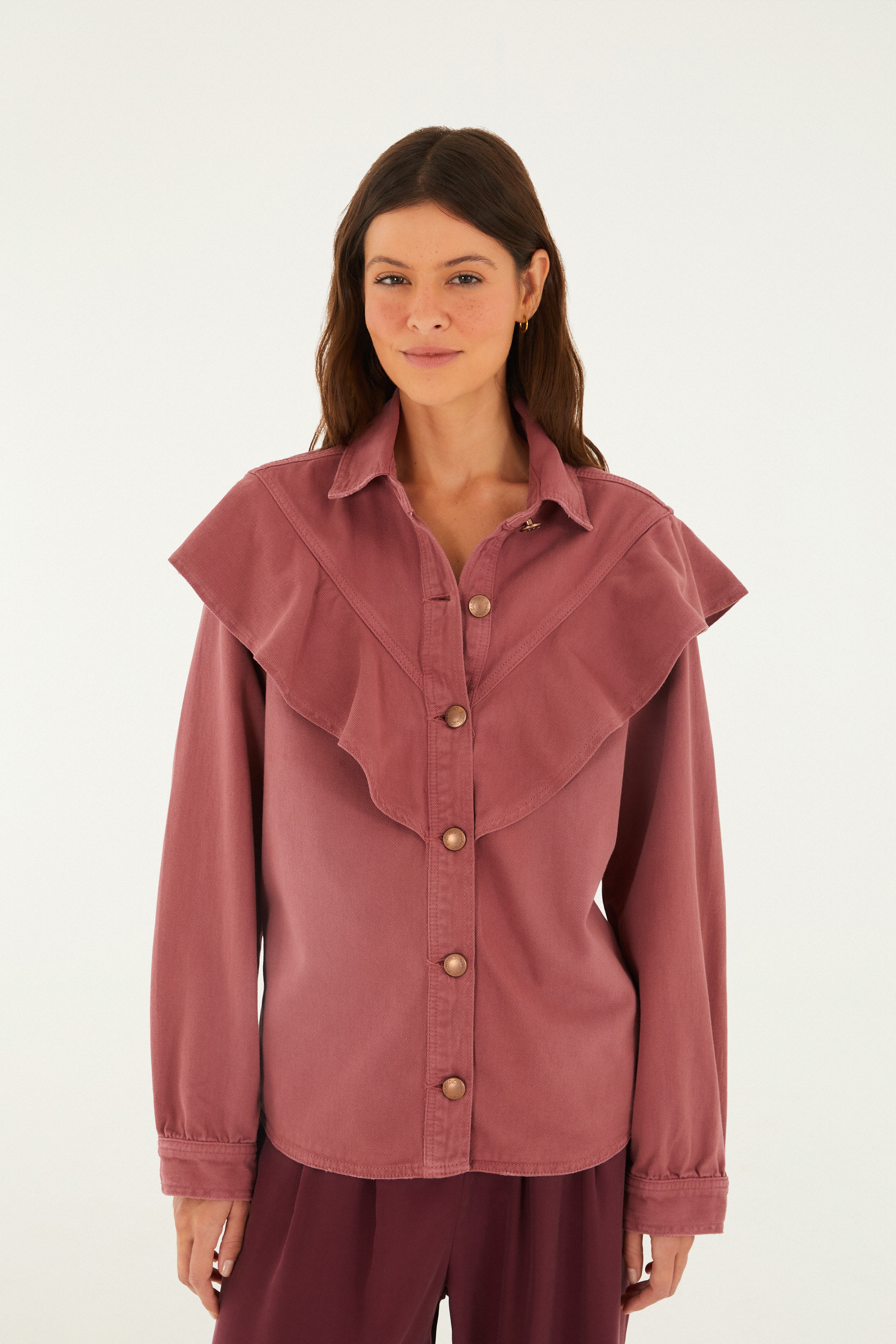 Camisa Sarja Babado