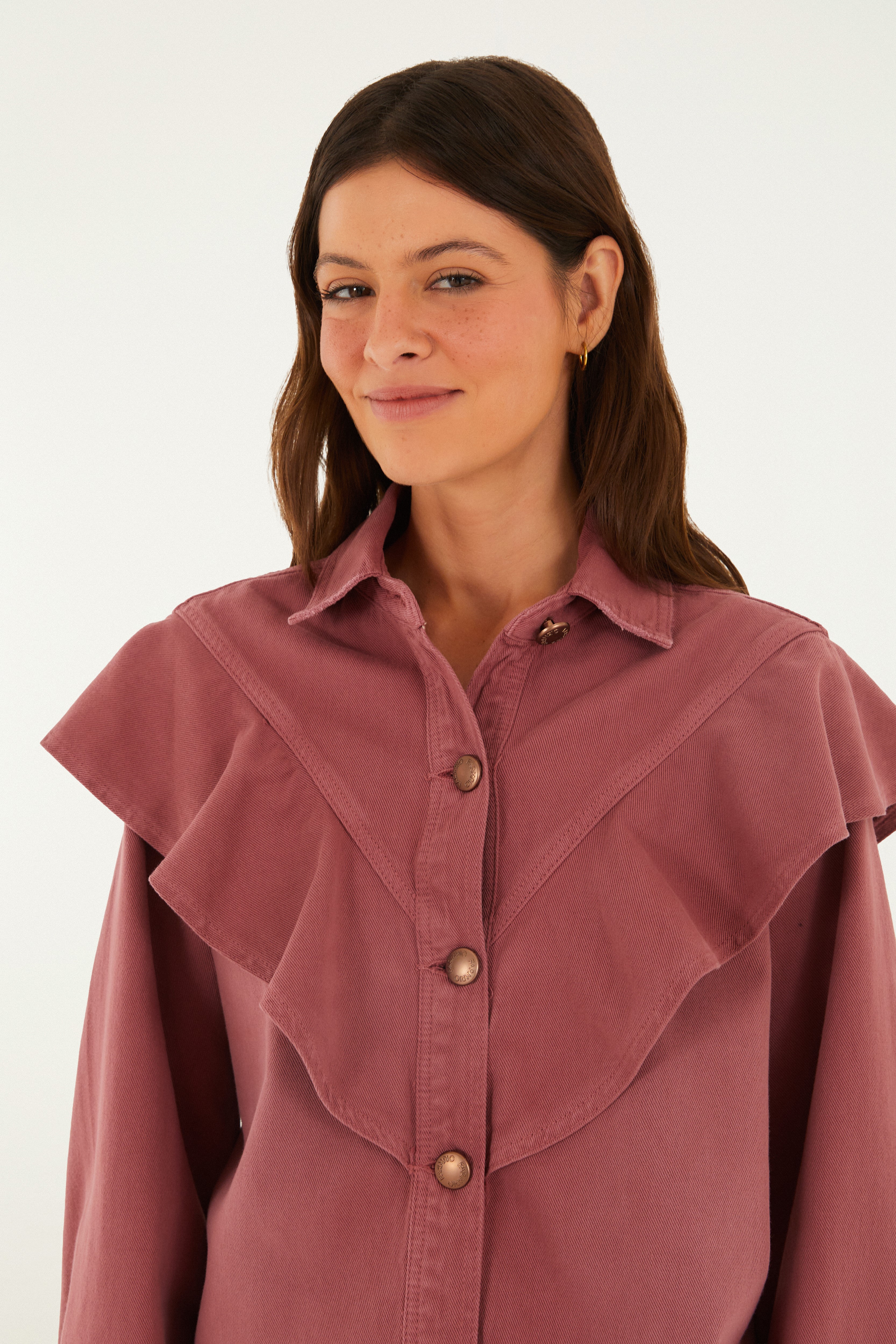Camisa Sarja Babado