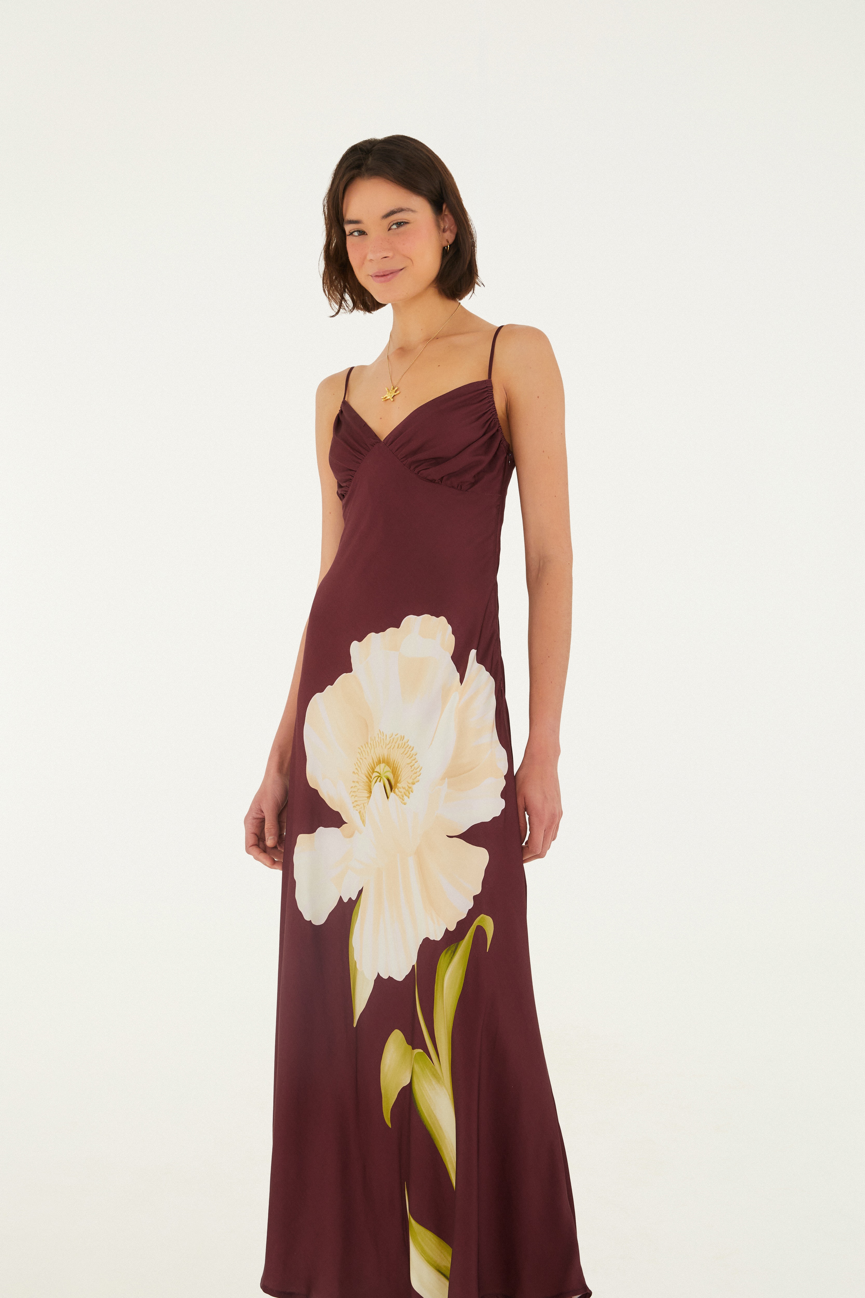 Vestido Cropped Estampado Papoula