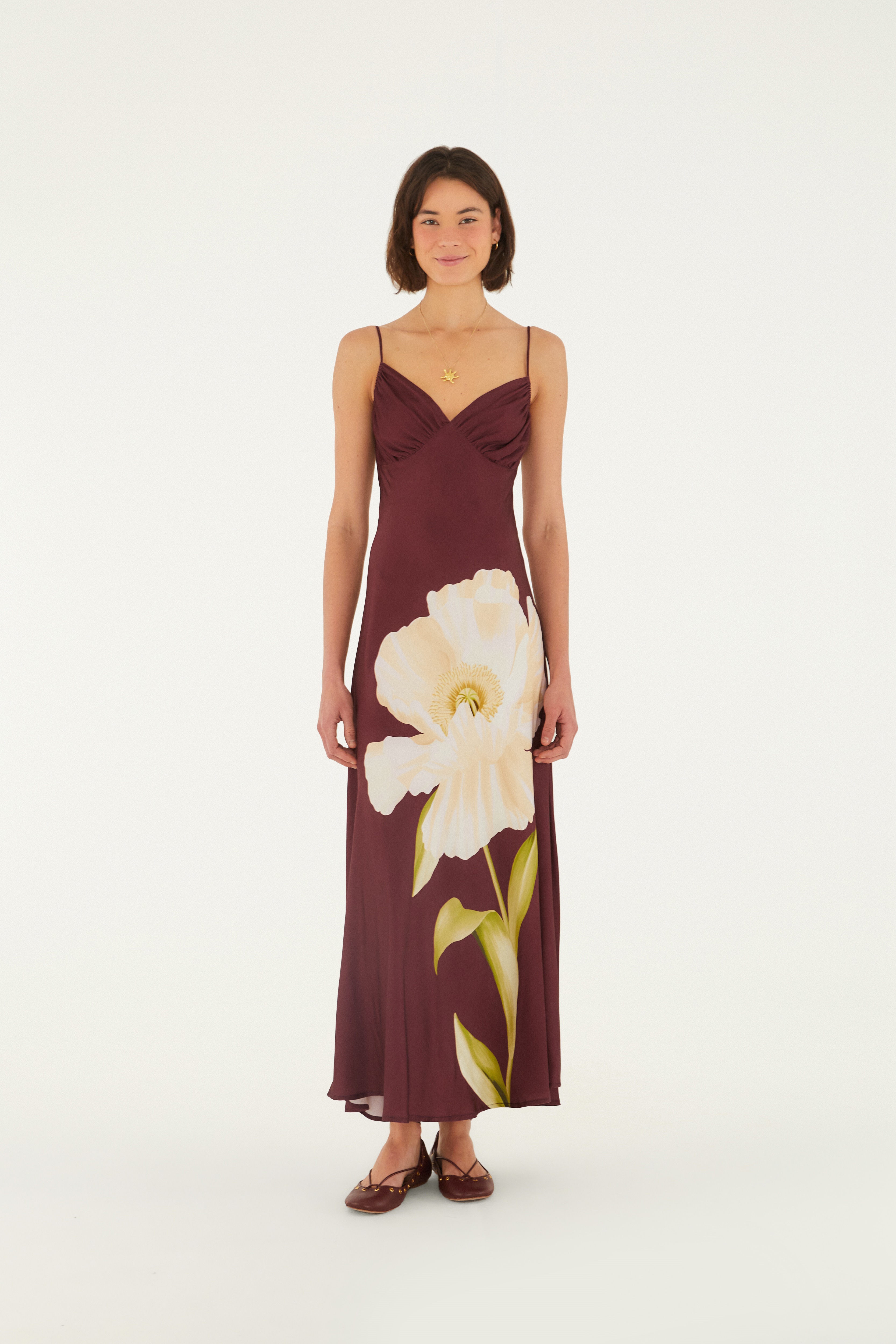 Vestido Cropped Estampado Papoula