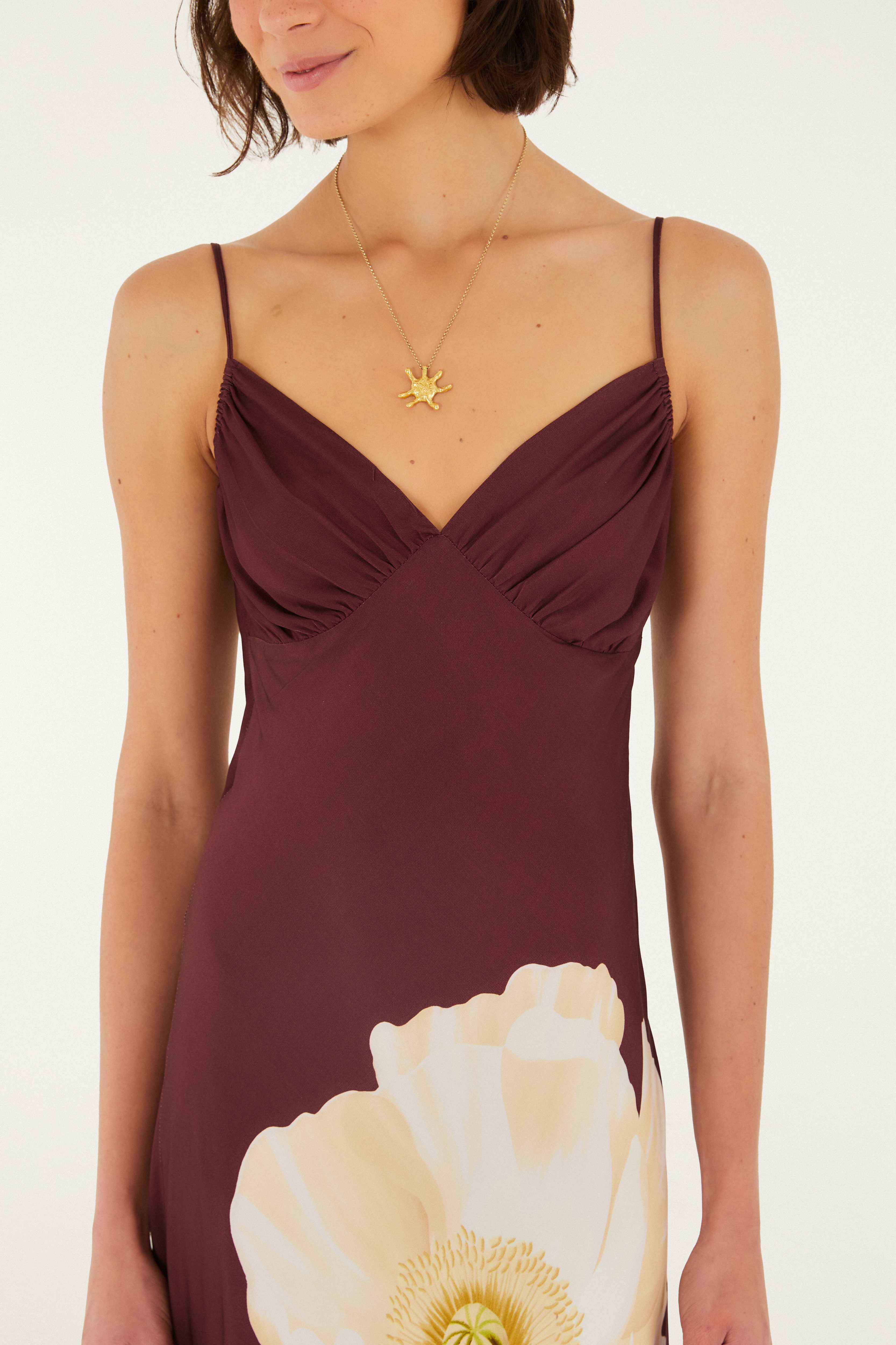 Vestido Cropped Estampado Papoula