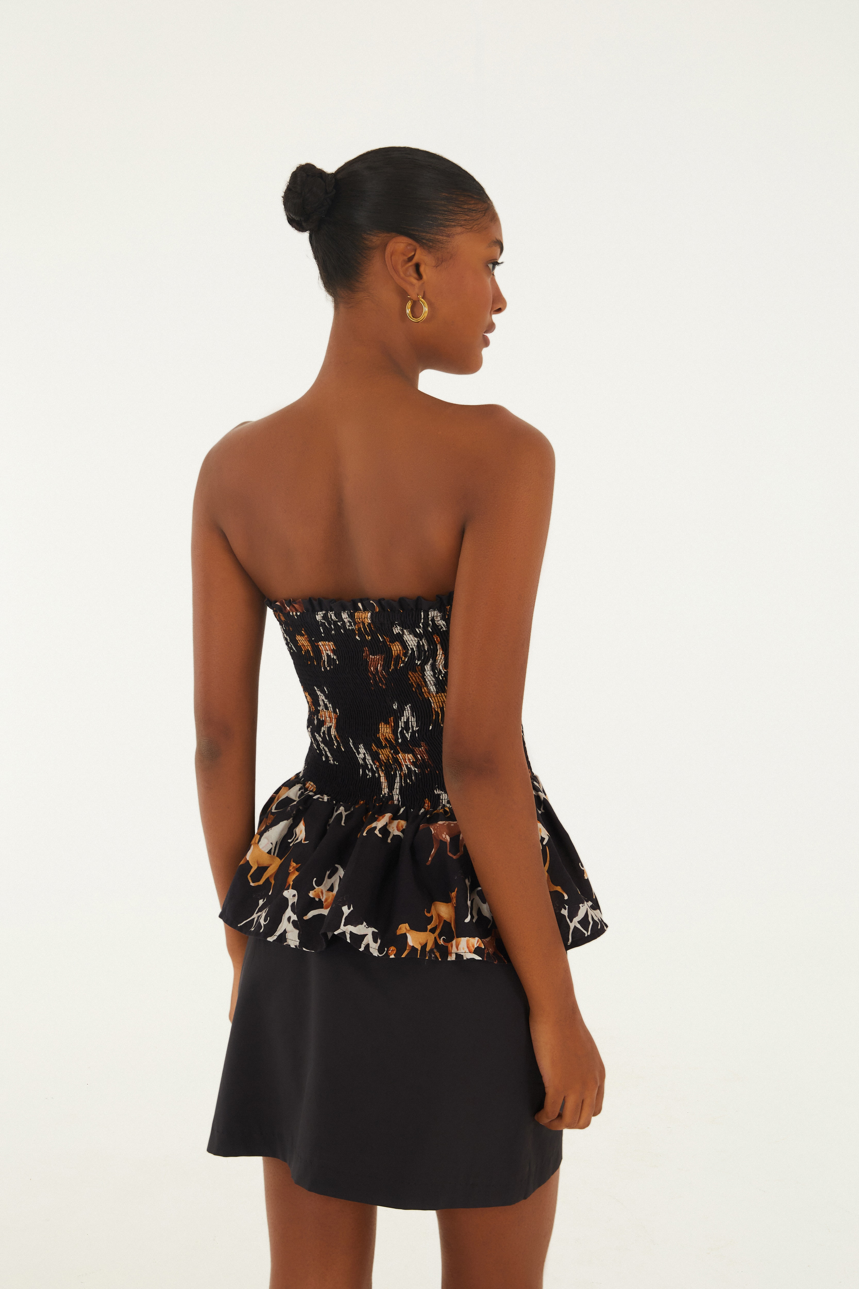 Blusa Babados Estampada Matilha