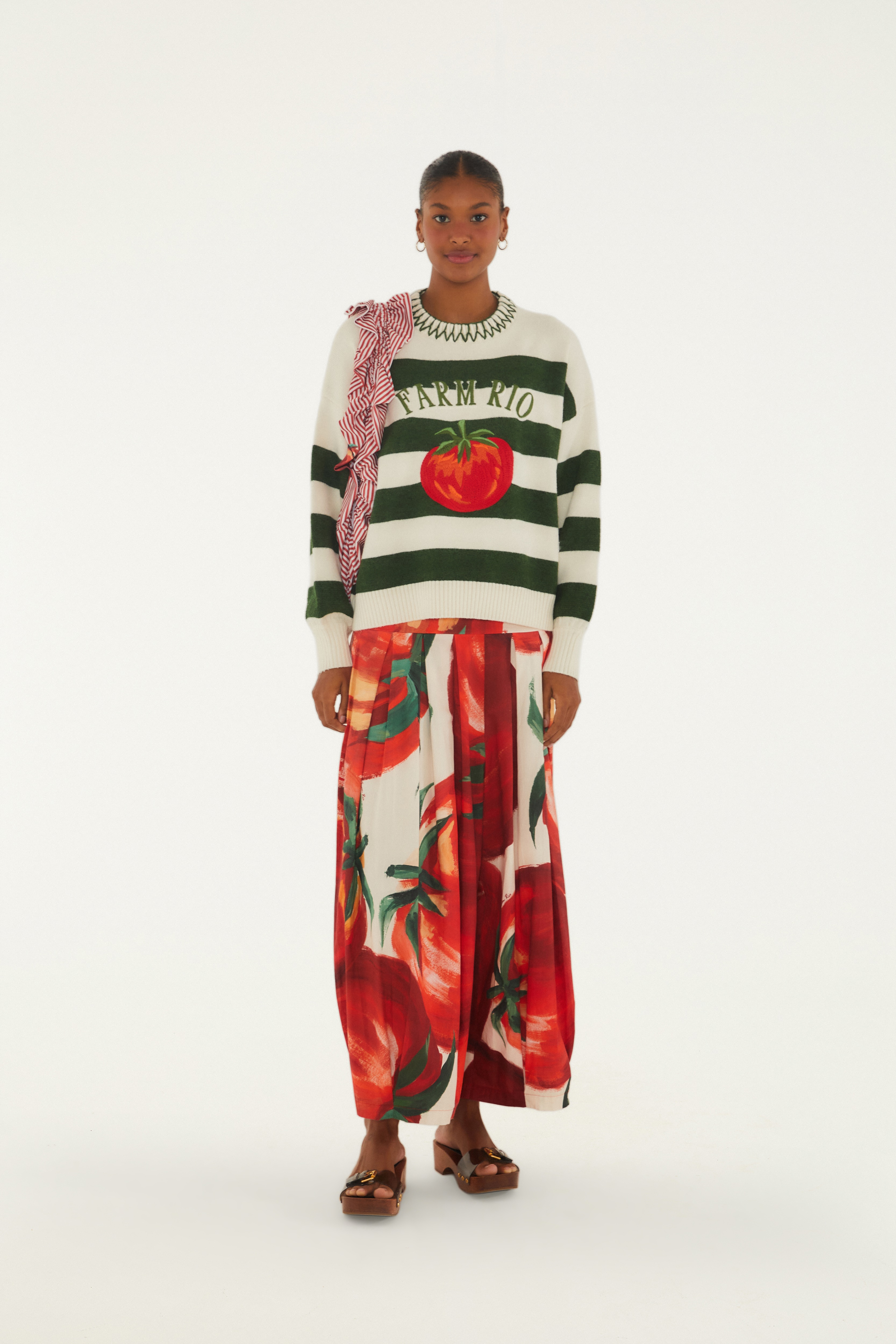Casaco Tricot Listra Tomate