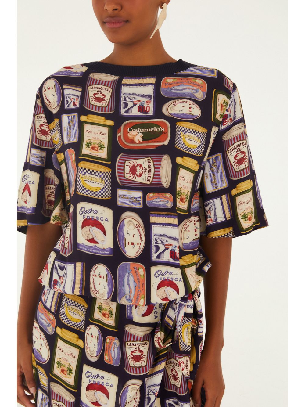 Farm — Vestido Curto Estampado Iguarias Do Litoral