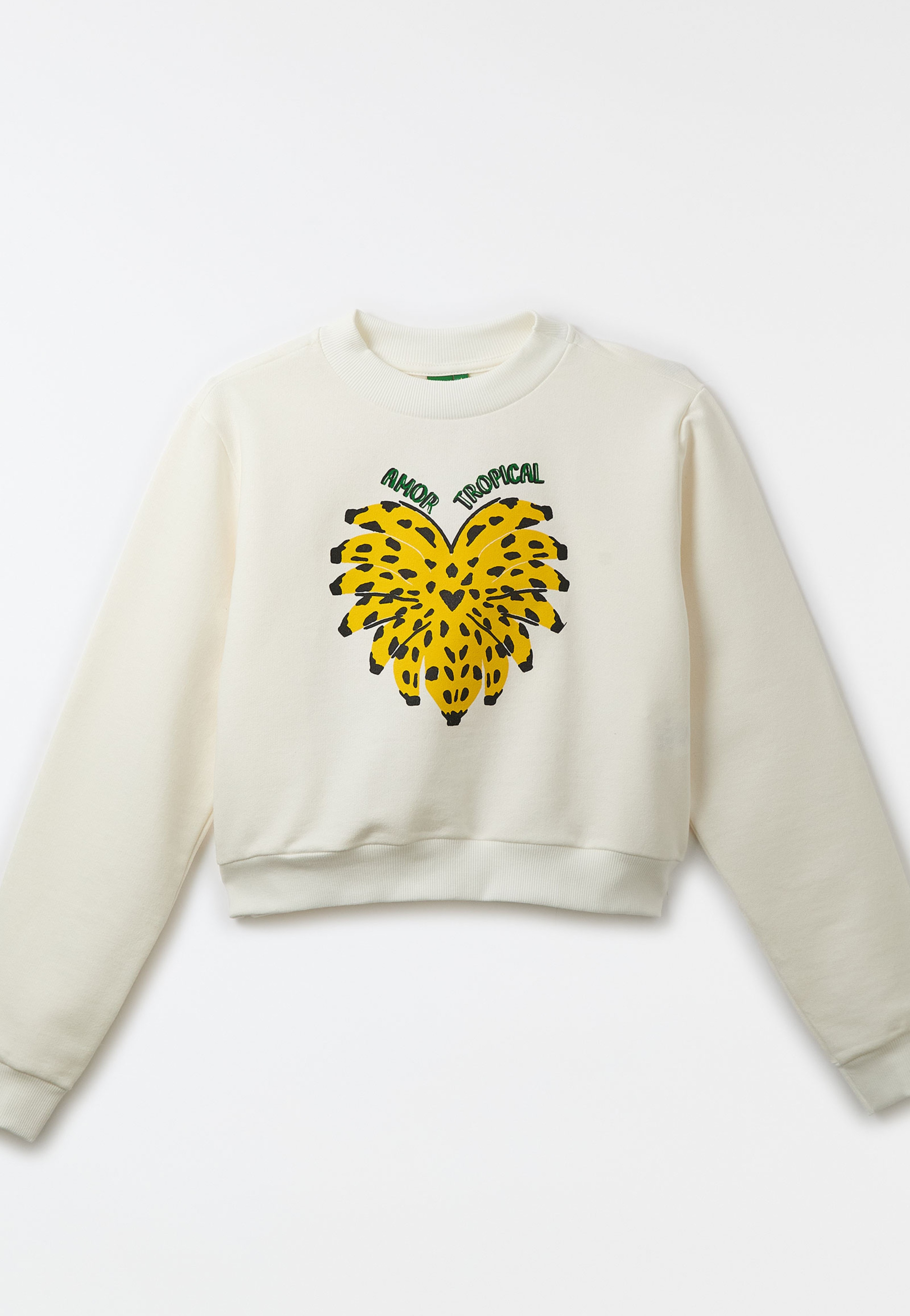 Moletom Cropped Bordado Amor Tropical