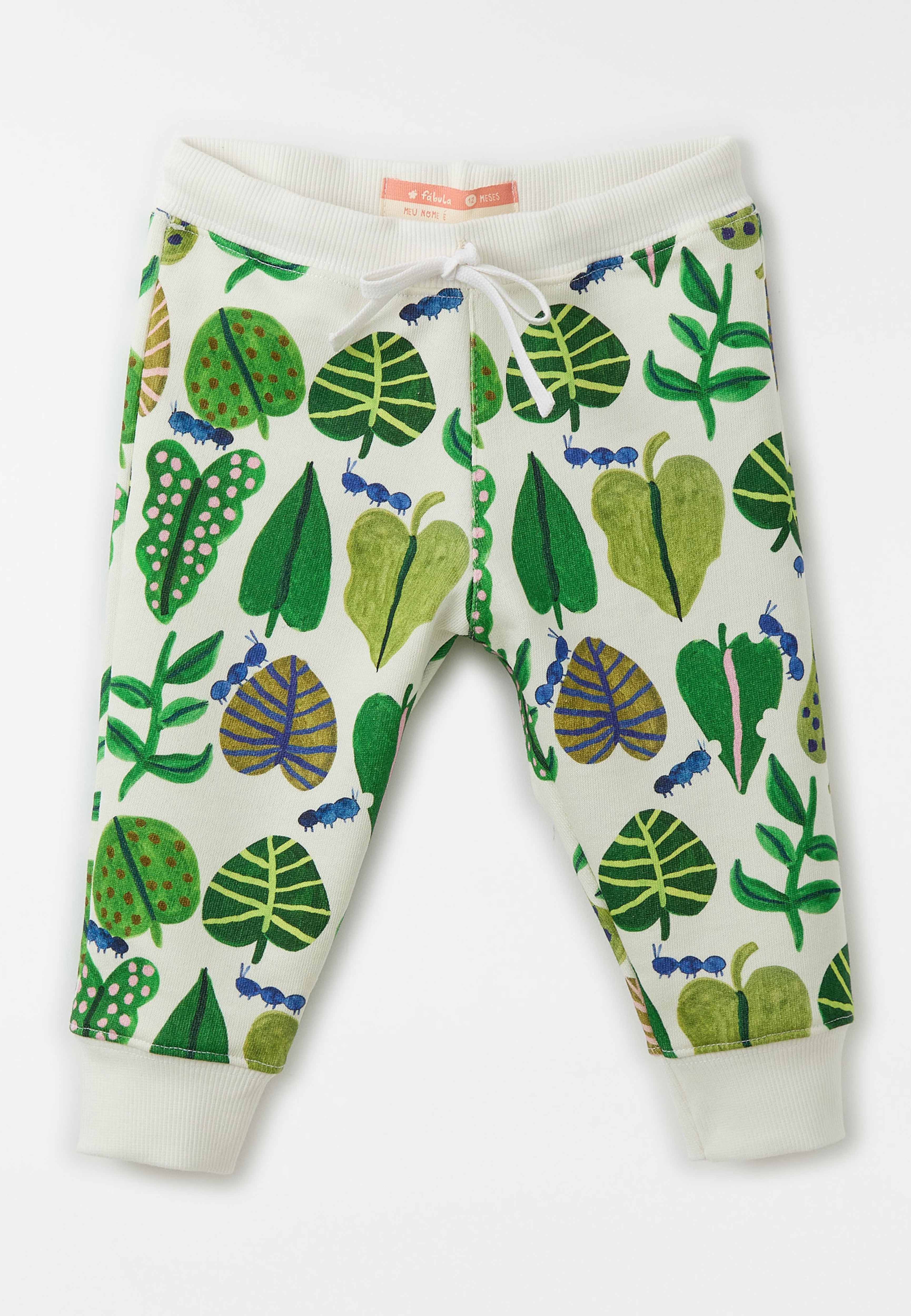 Calça Bebe Moletom Folhinhas