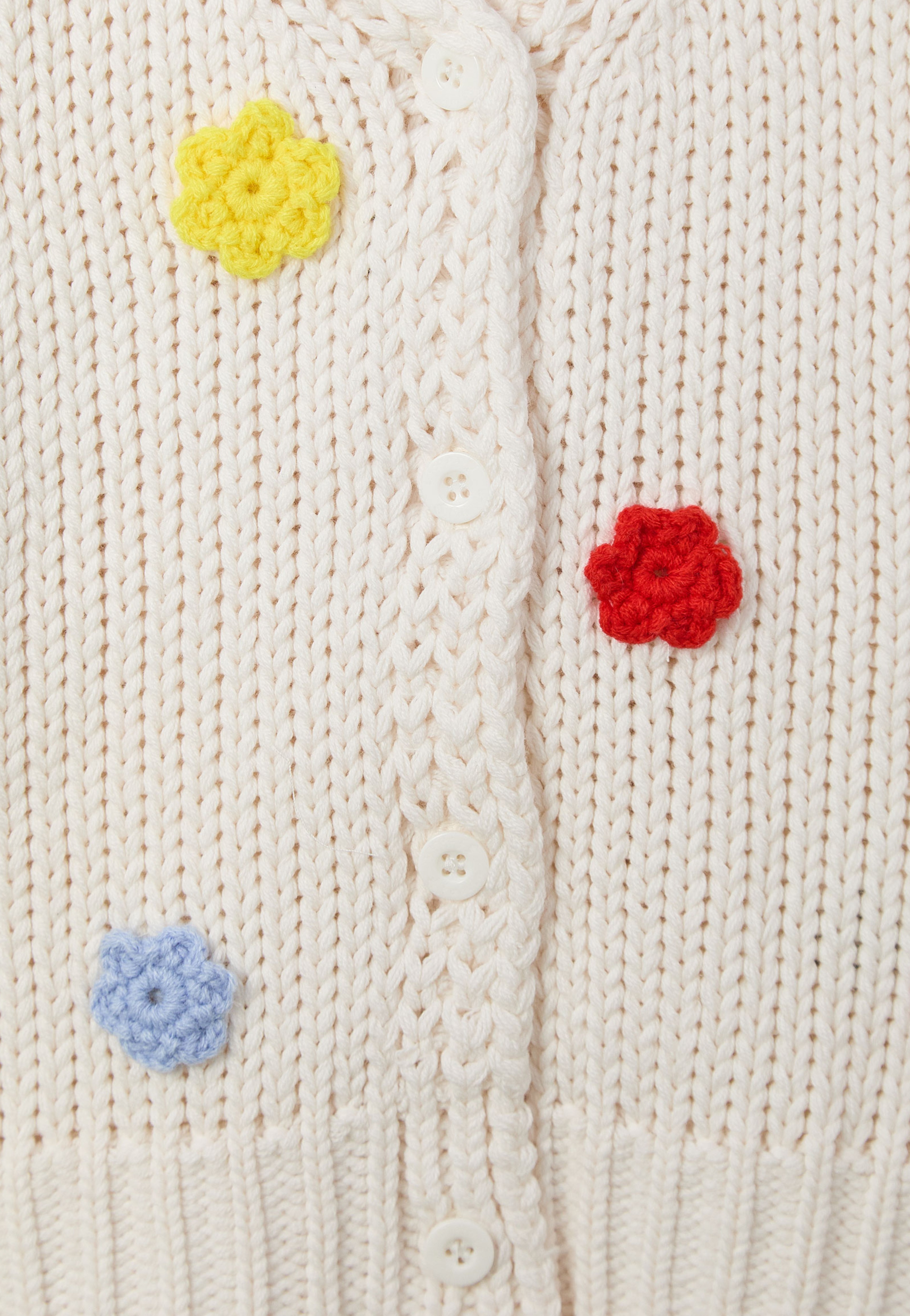 Cardigan Tricot Floral Colorido