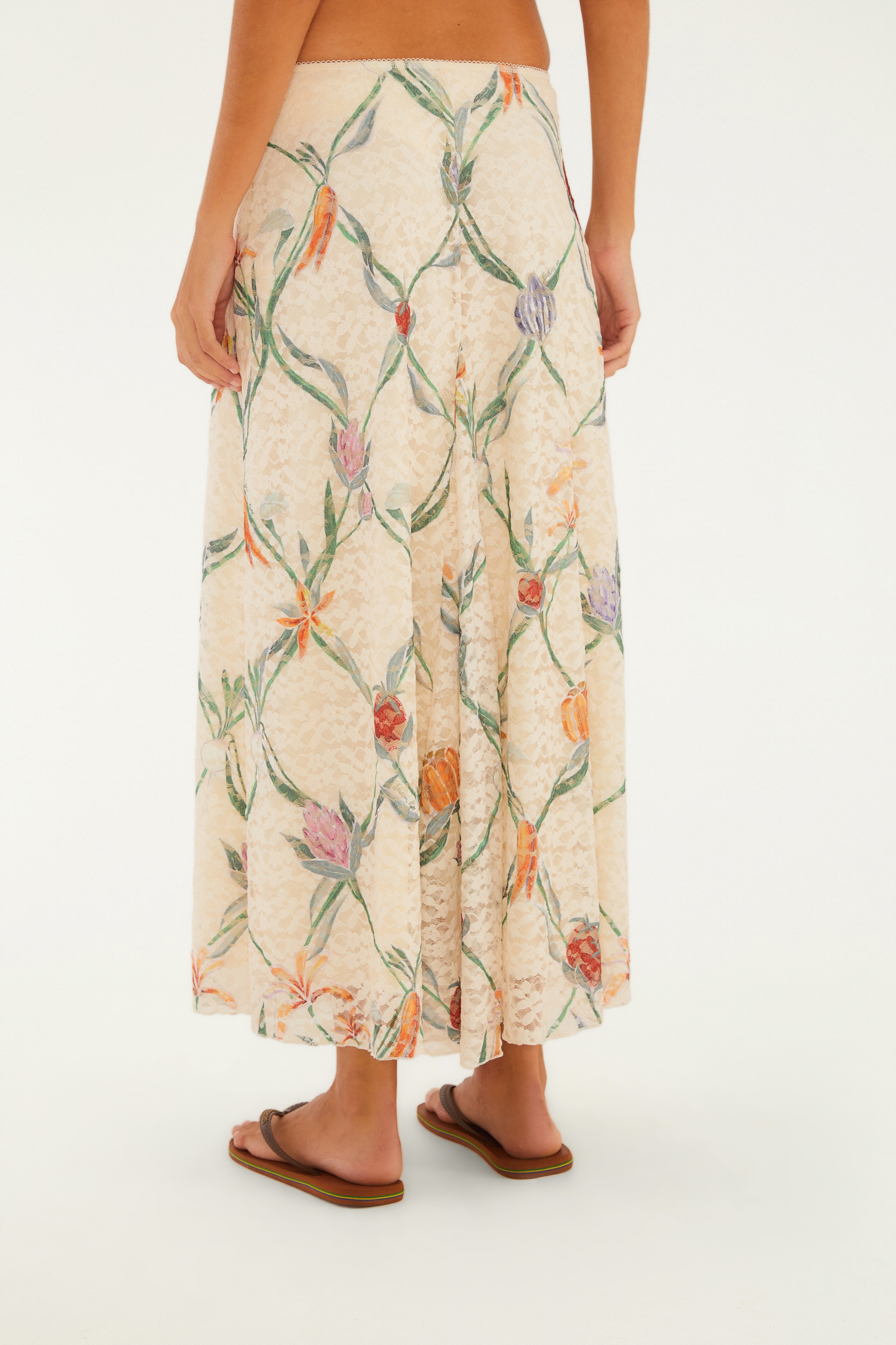 Saia Renda Estampada Feira De Legumes