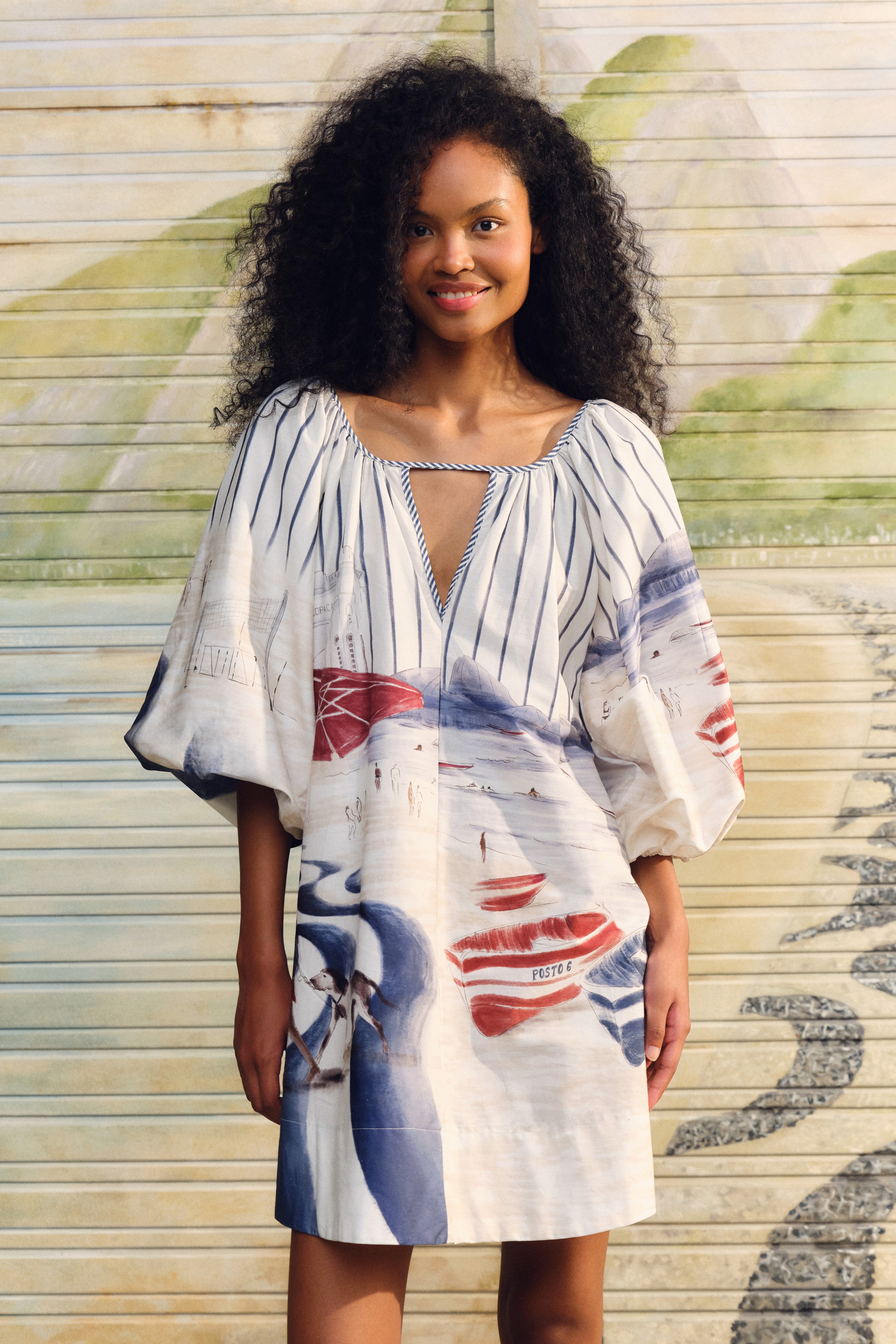 Vestido Curto Estampado Posto 6