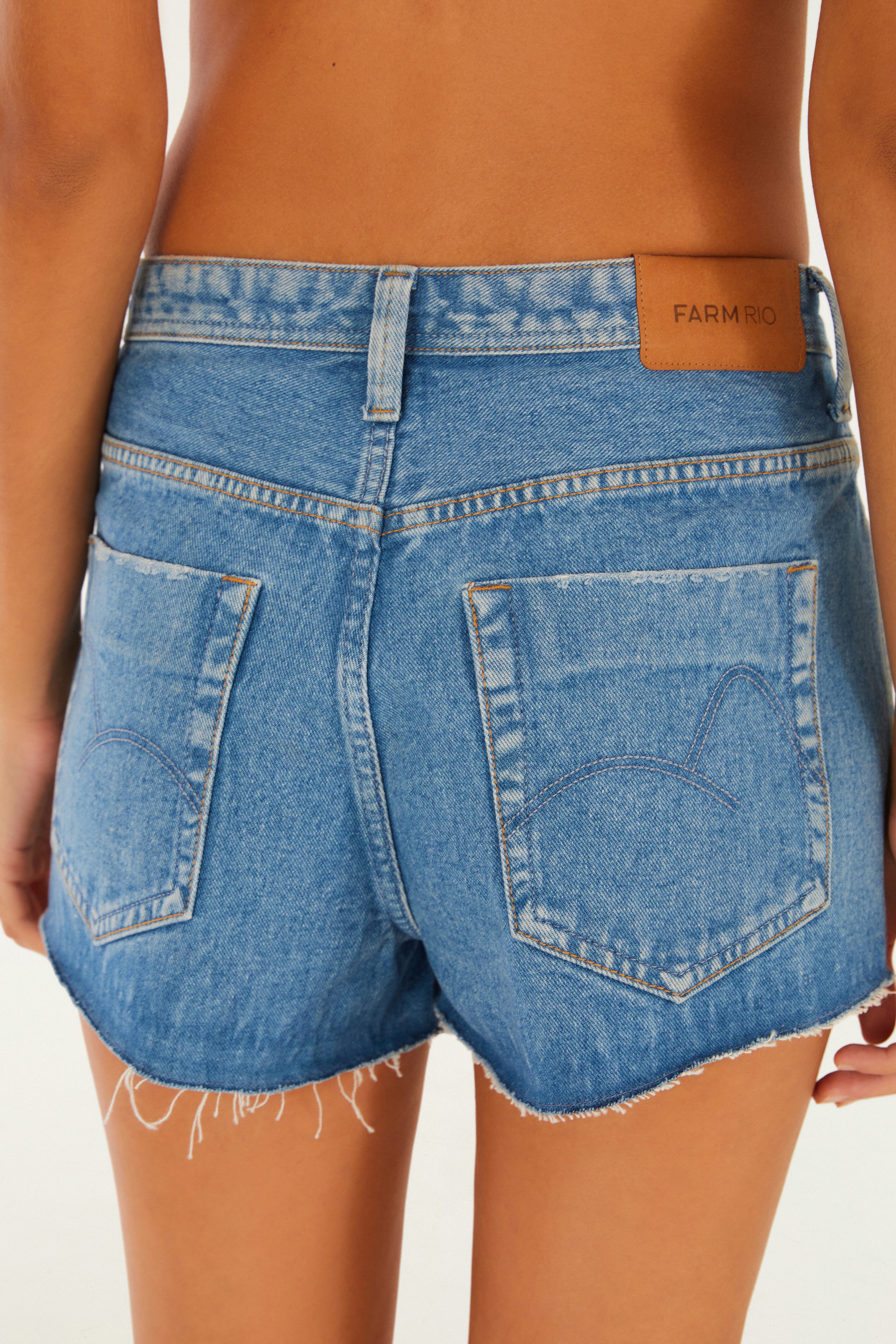 Short Jeans Básico Cintura Alta