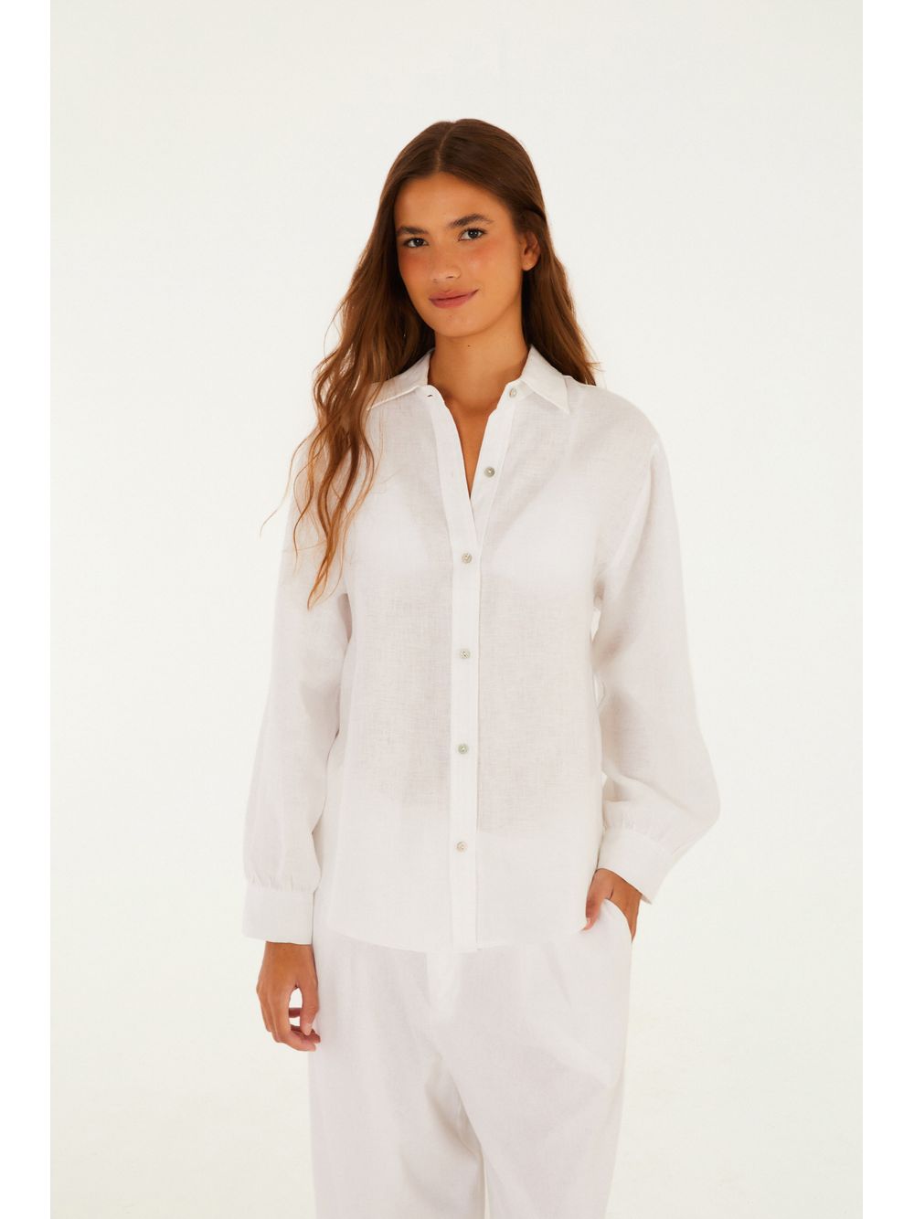 Farm — Camisa Mangas Linho