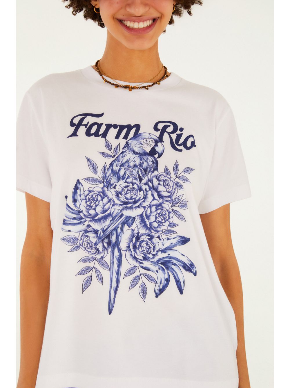 Farm — T-Shirt Fit Arara Em Flores