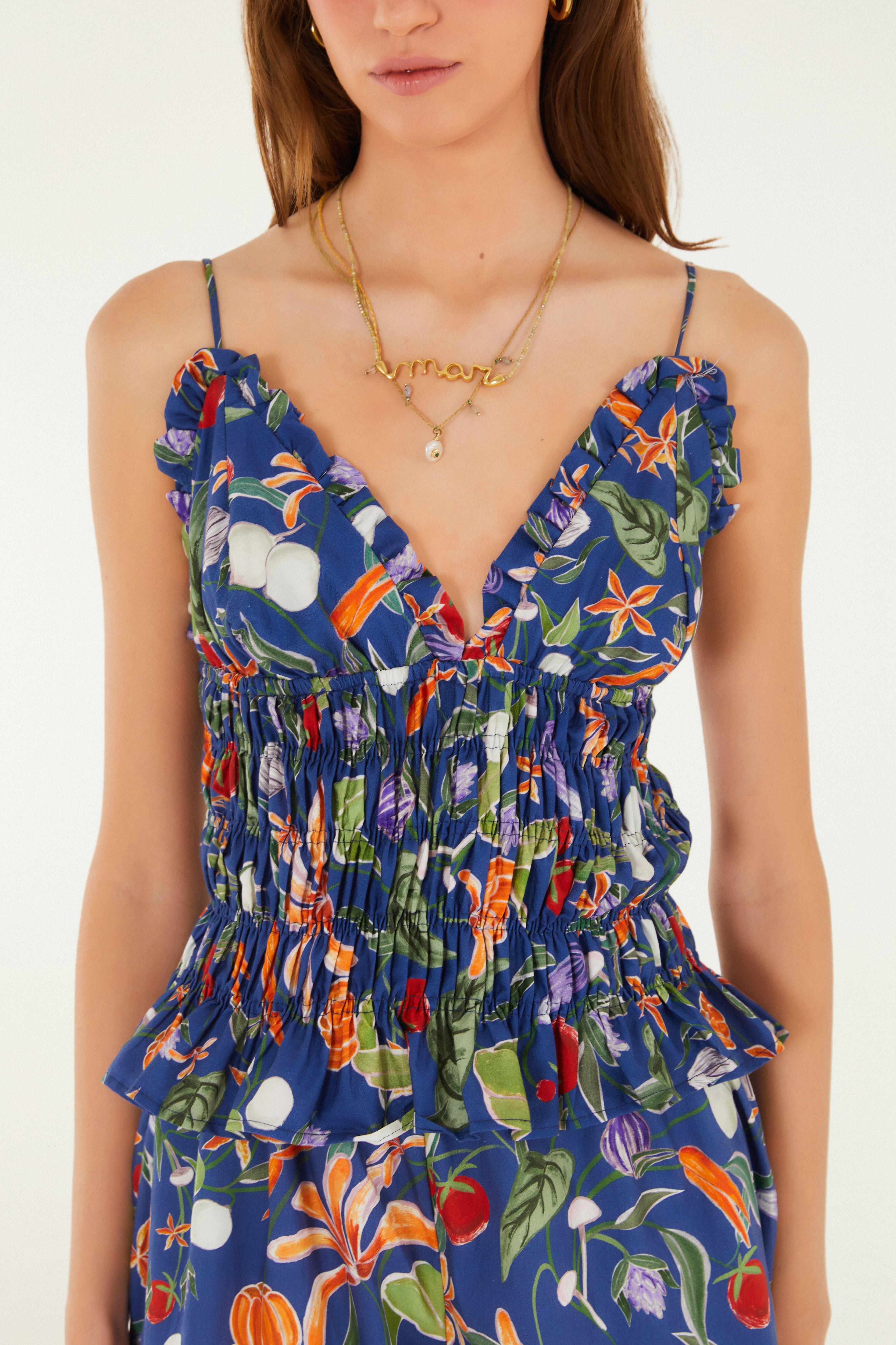 Blusa Lastex Estampada Legumes