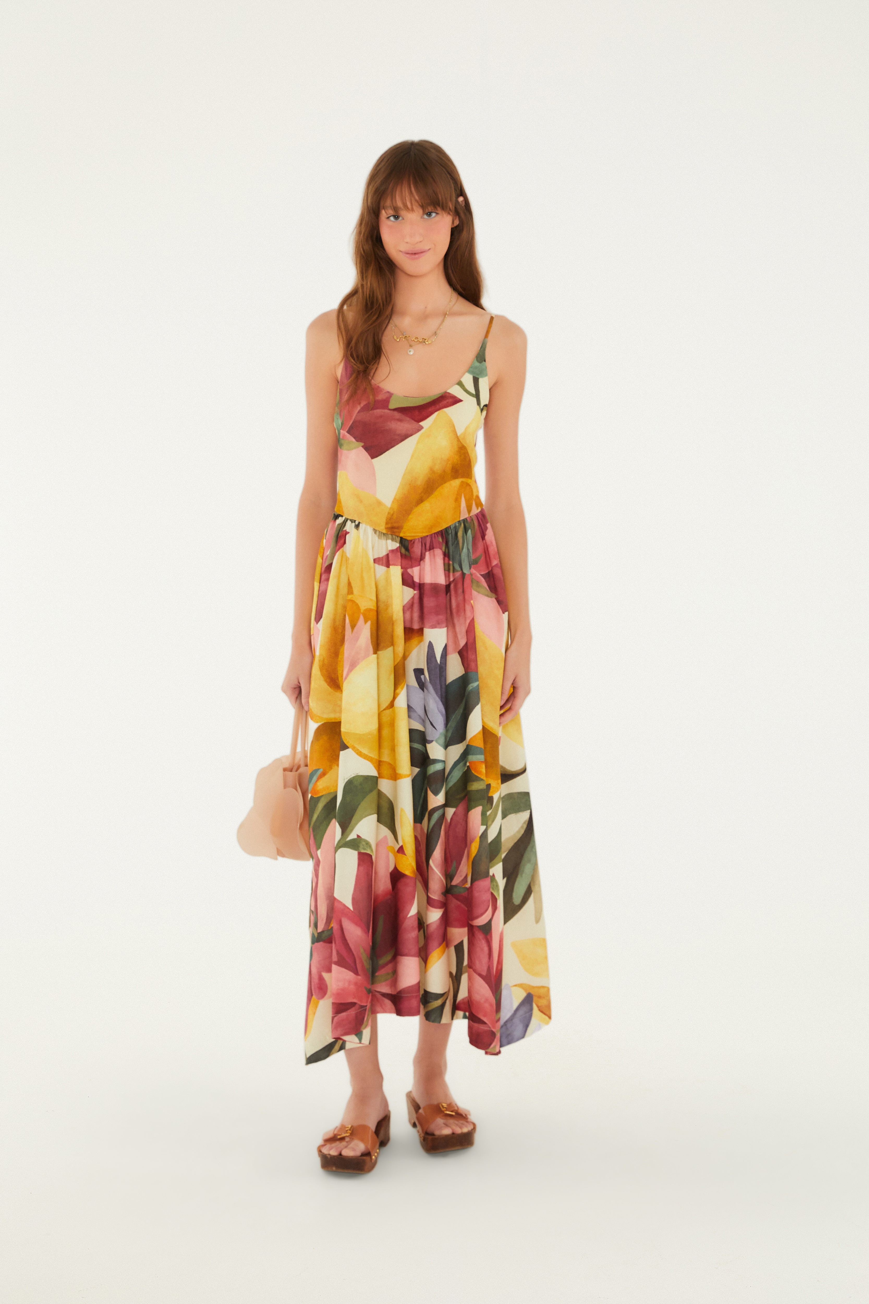 Vestido Cropped Estampado Chita Pintada