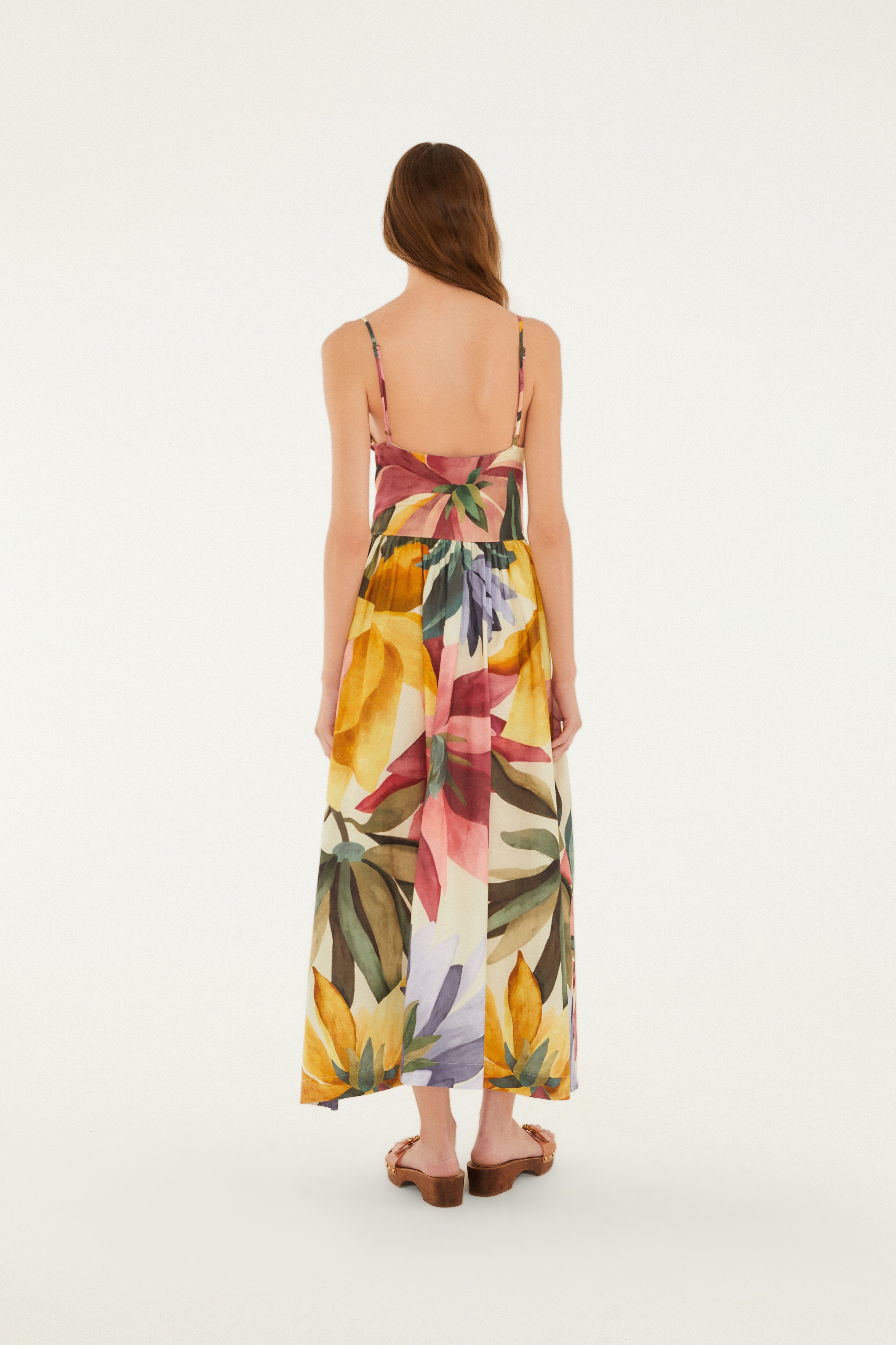 Vestido Cropped Estampado Chita Pintada