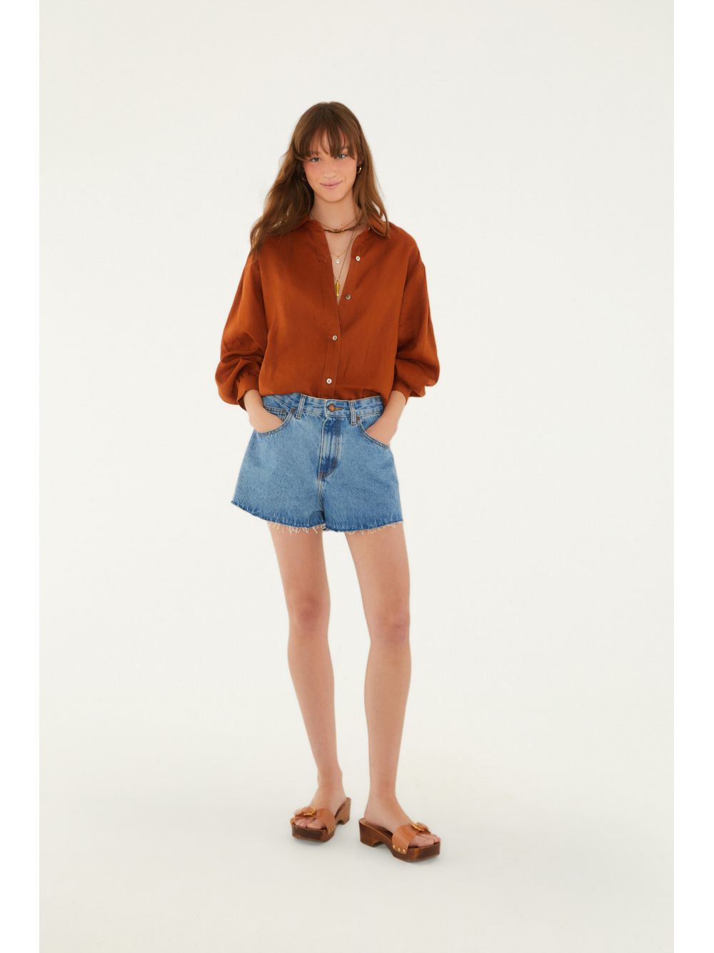 Farm — Camisa Mangas Linho