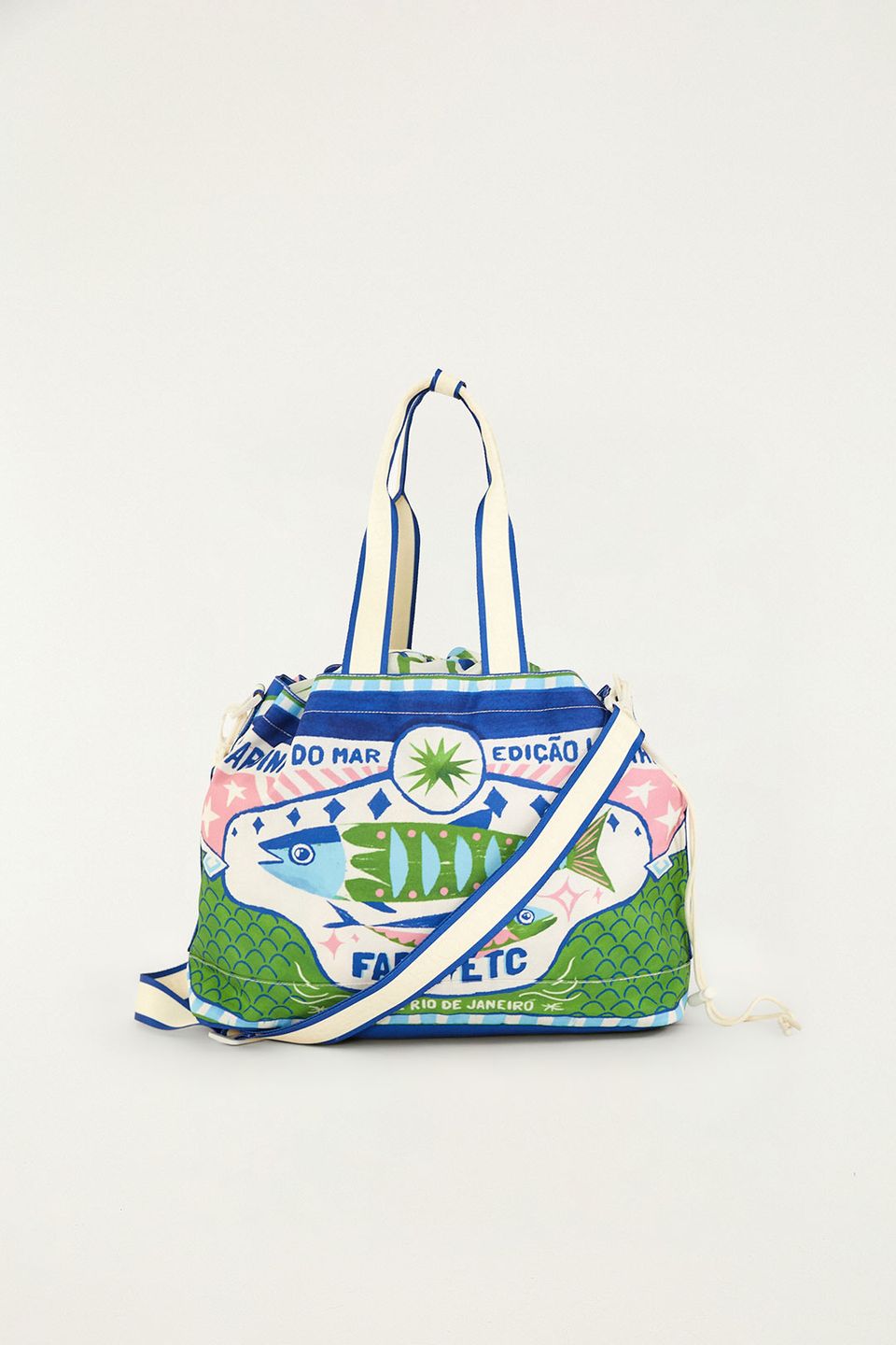 Bolsa Carioca Rótulo Sardinhas Azul