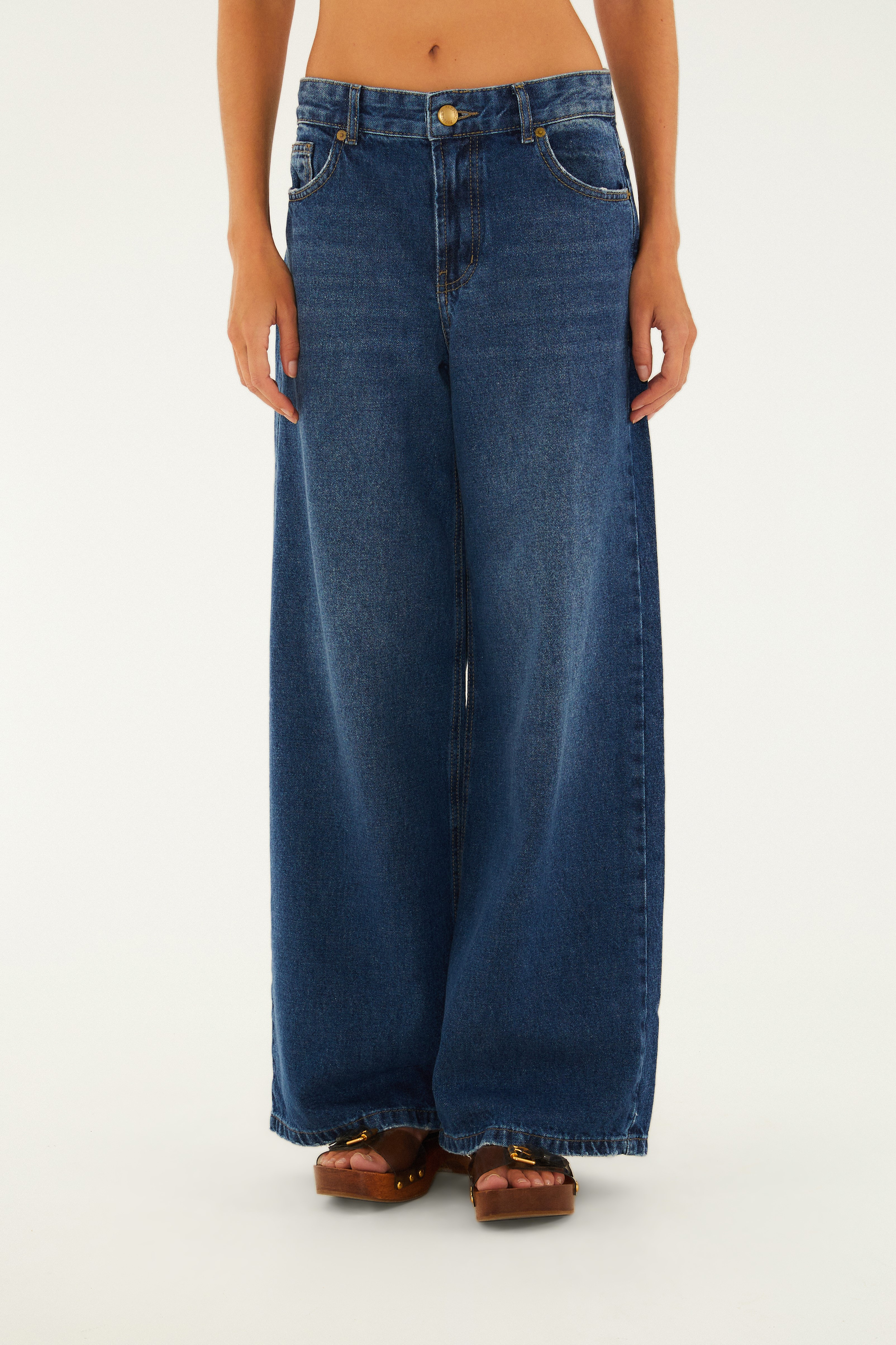 Calça Jeans Wide Faver