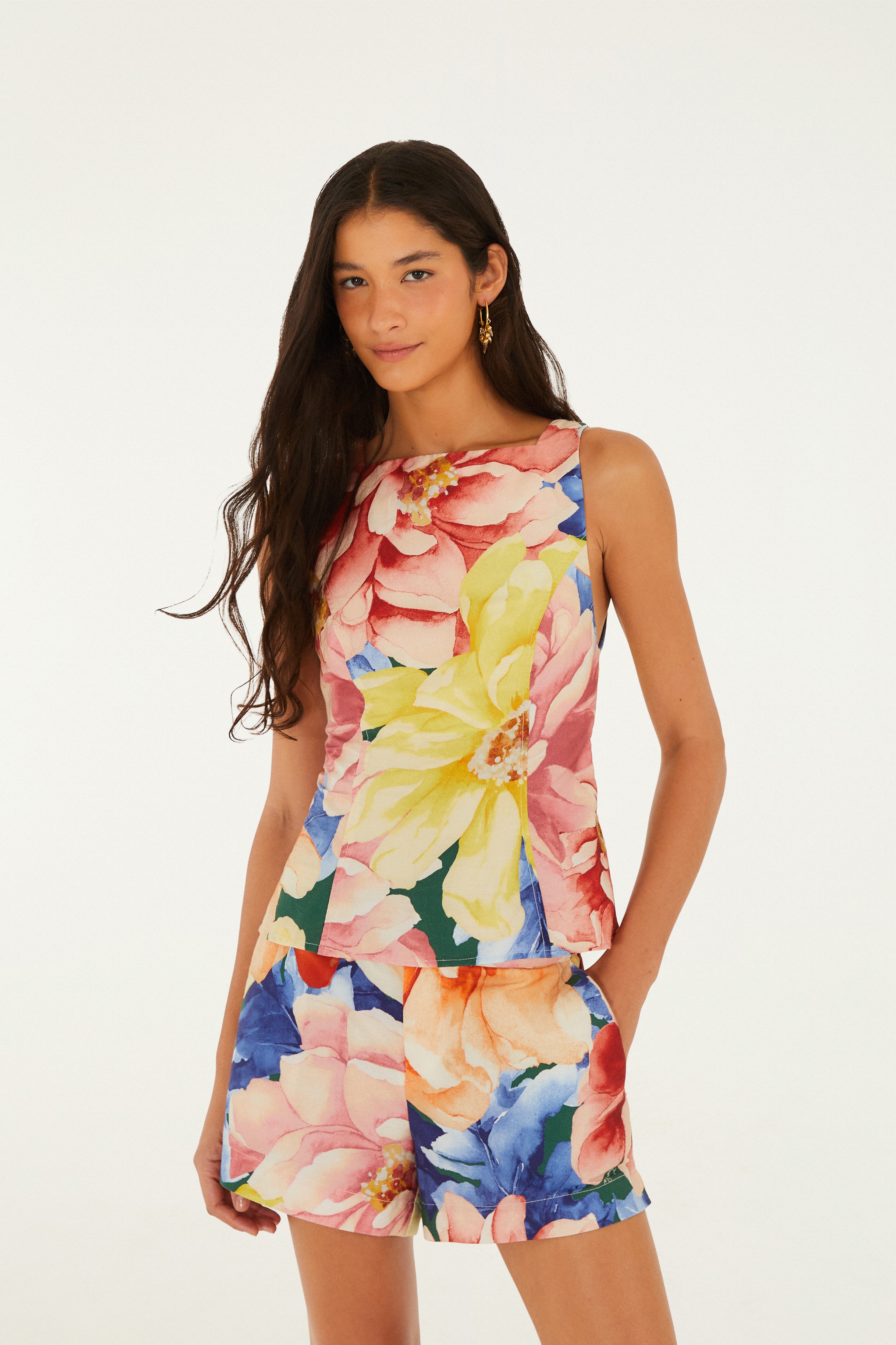 Short Estampado Floral Doce