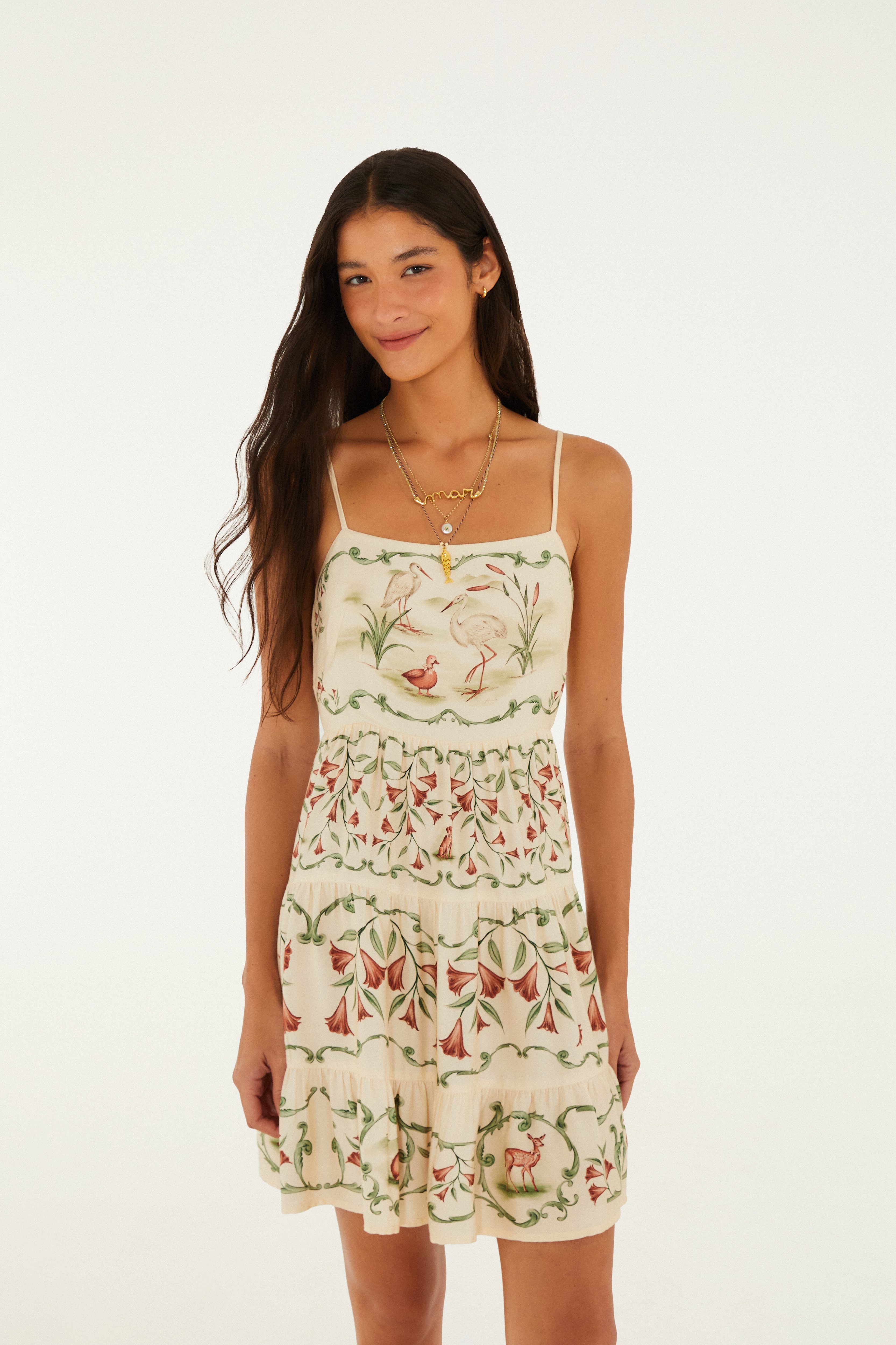 Vestido Curto Estampado Doce Encanto