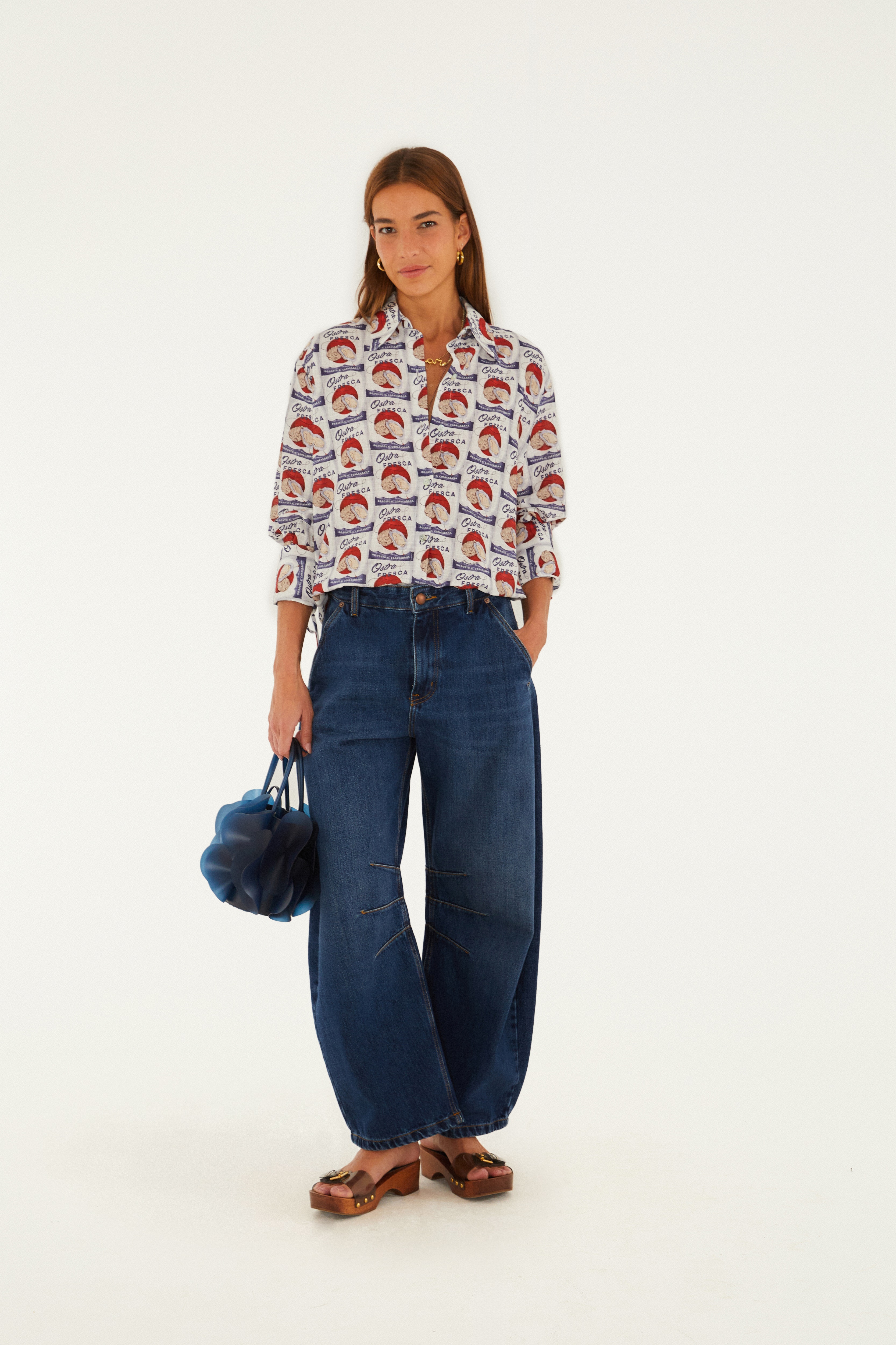 Camisa Estampada Ostra Fresca