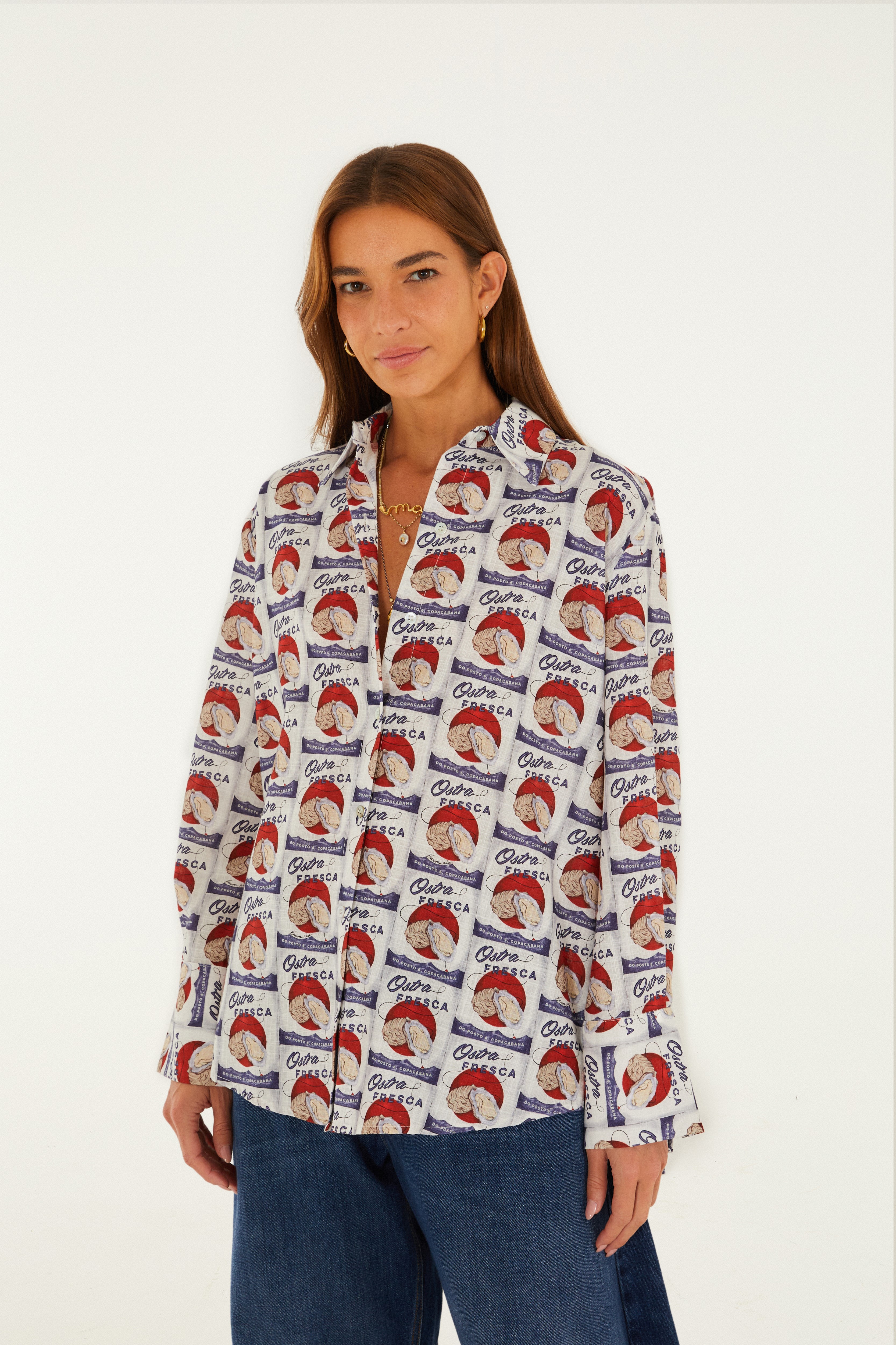 Camisa Estampada Ostra Fresca