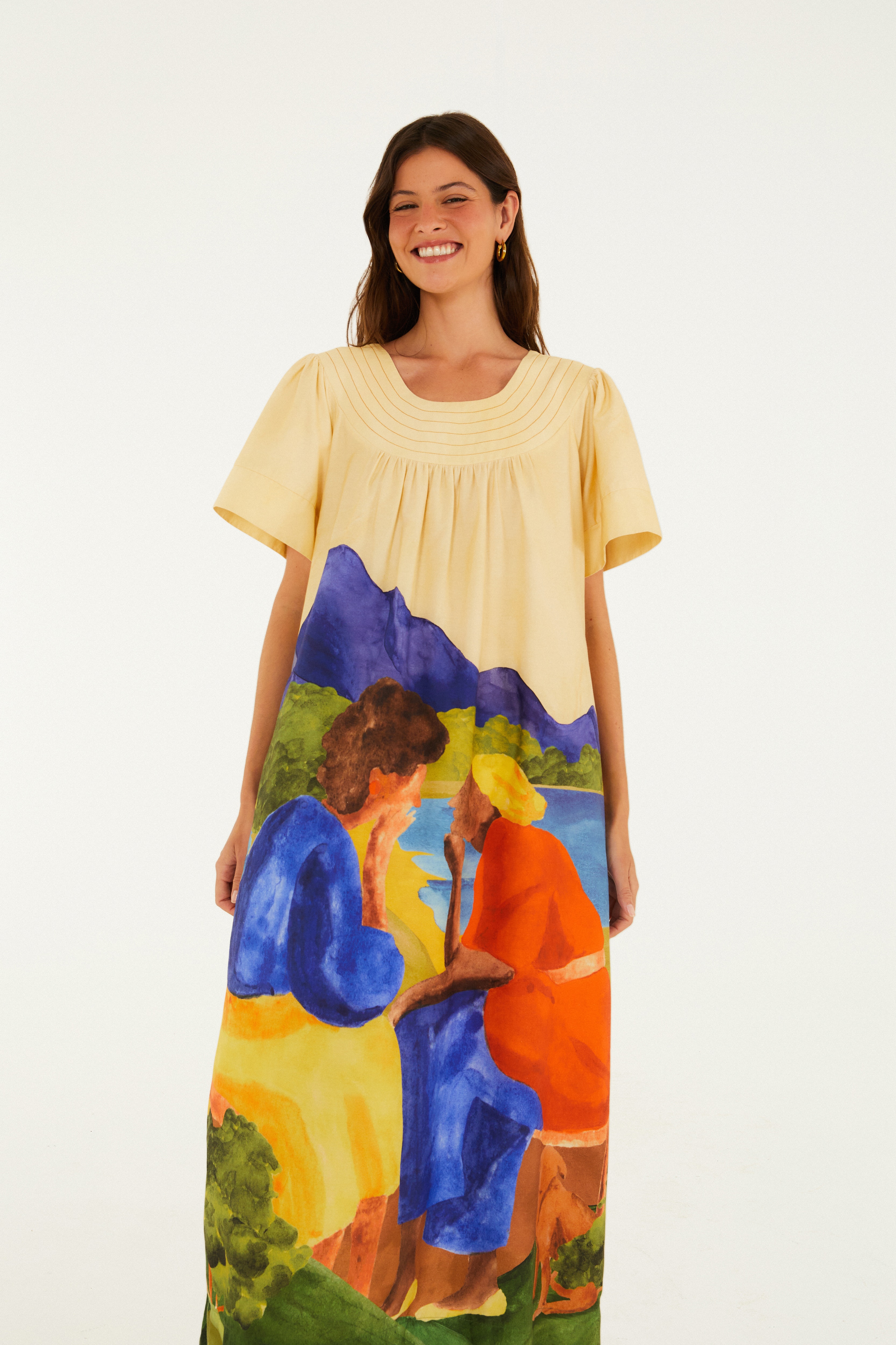 Vestido Longo Estampado Prosa Boa