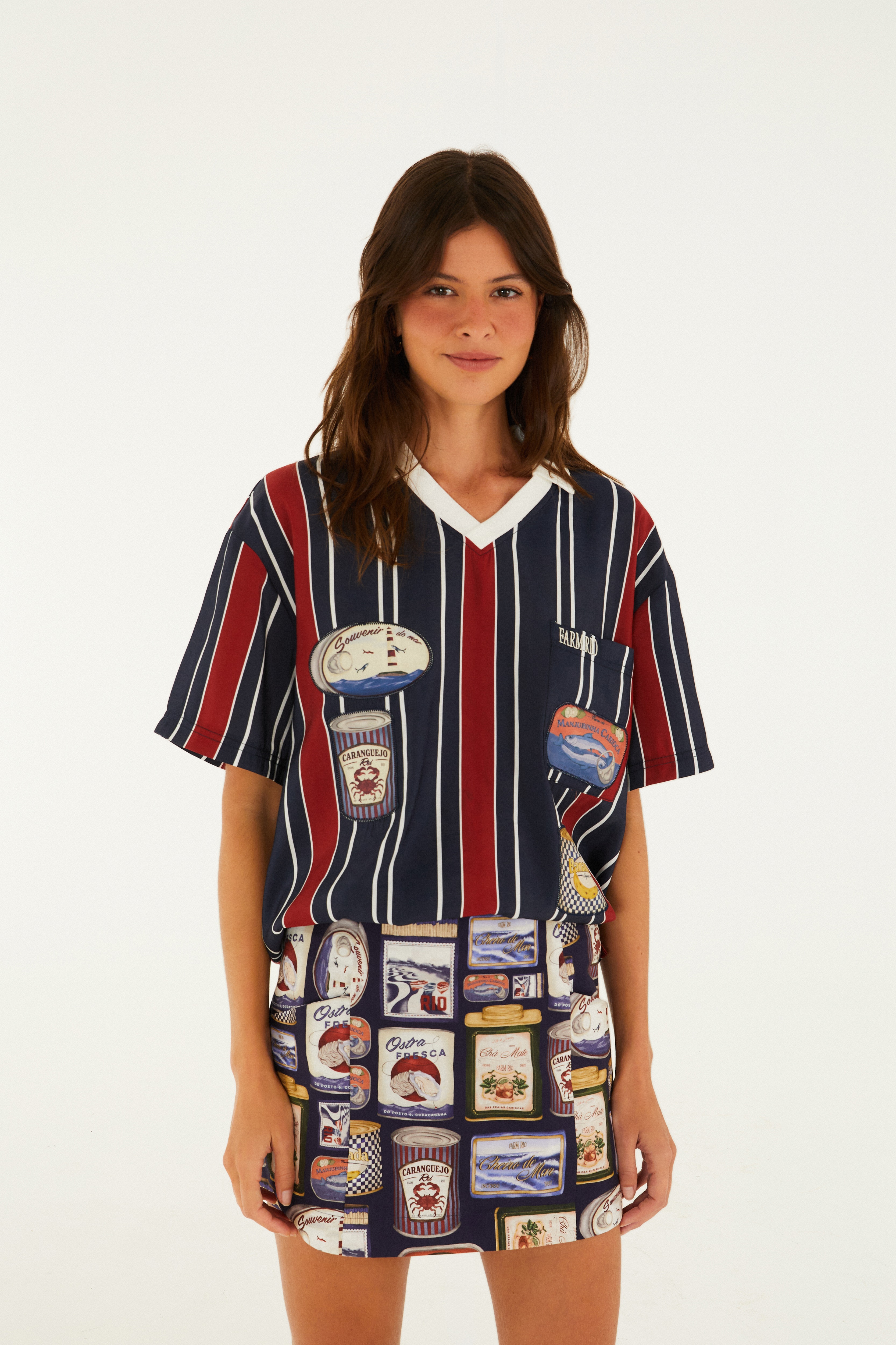 Short Saia Estampado Iguarias Do Litoral