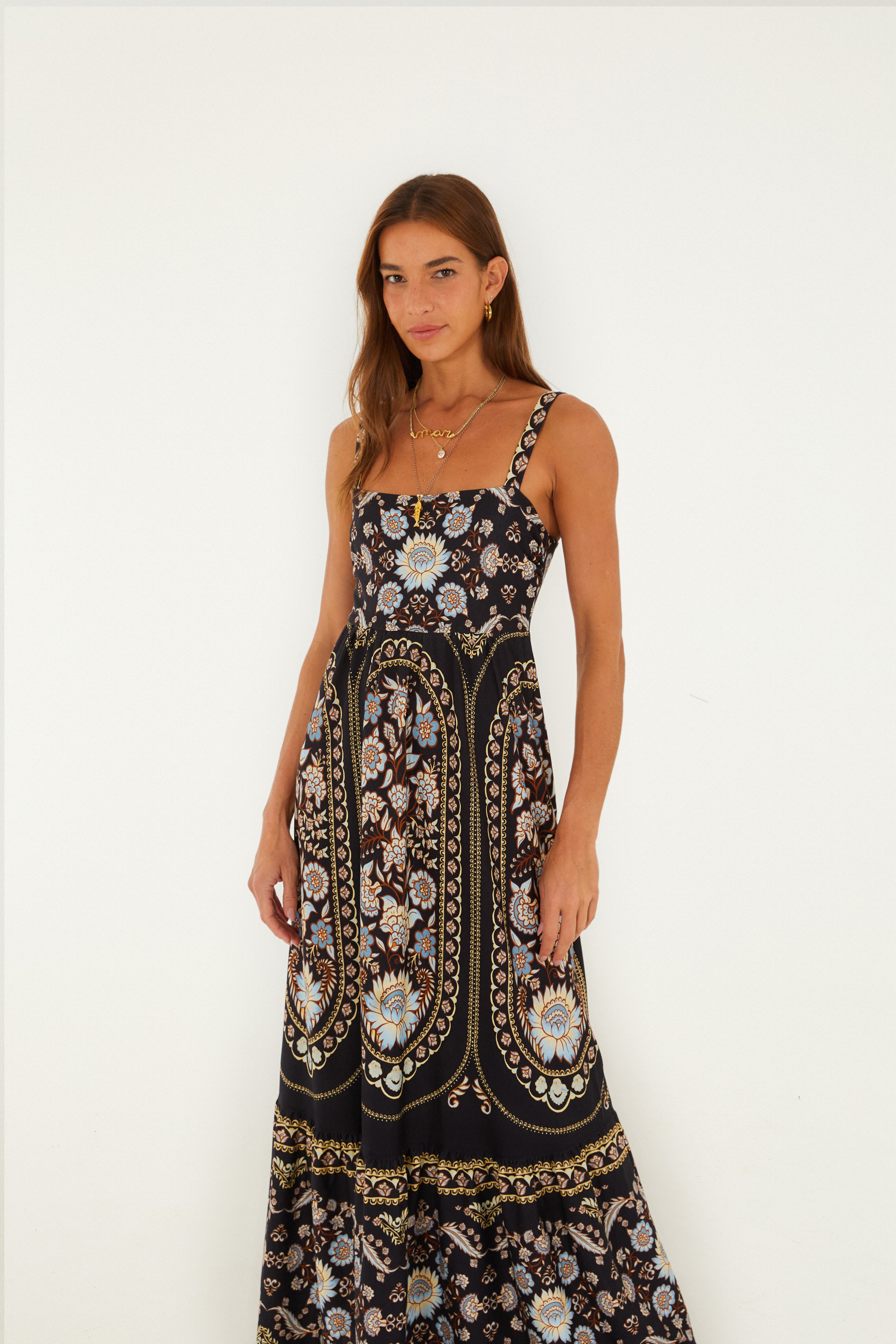 Vestido Midi Estampado Daniela