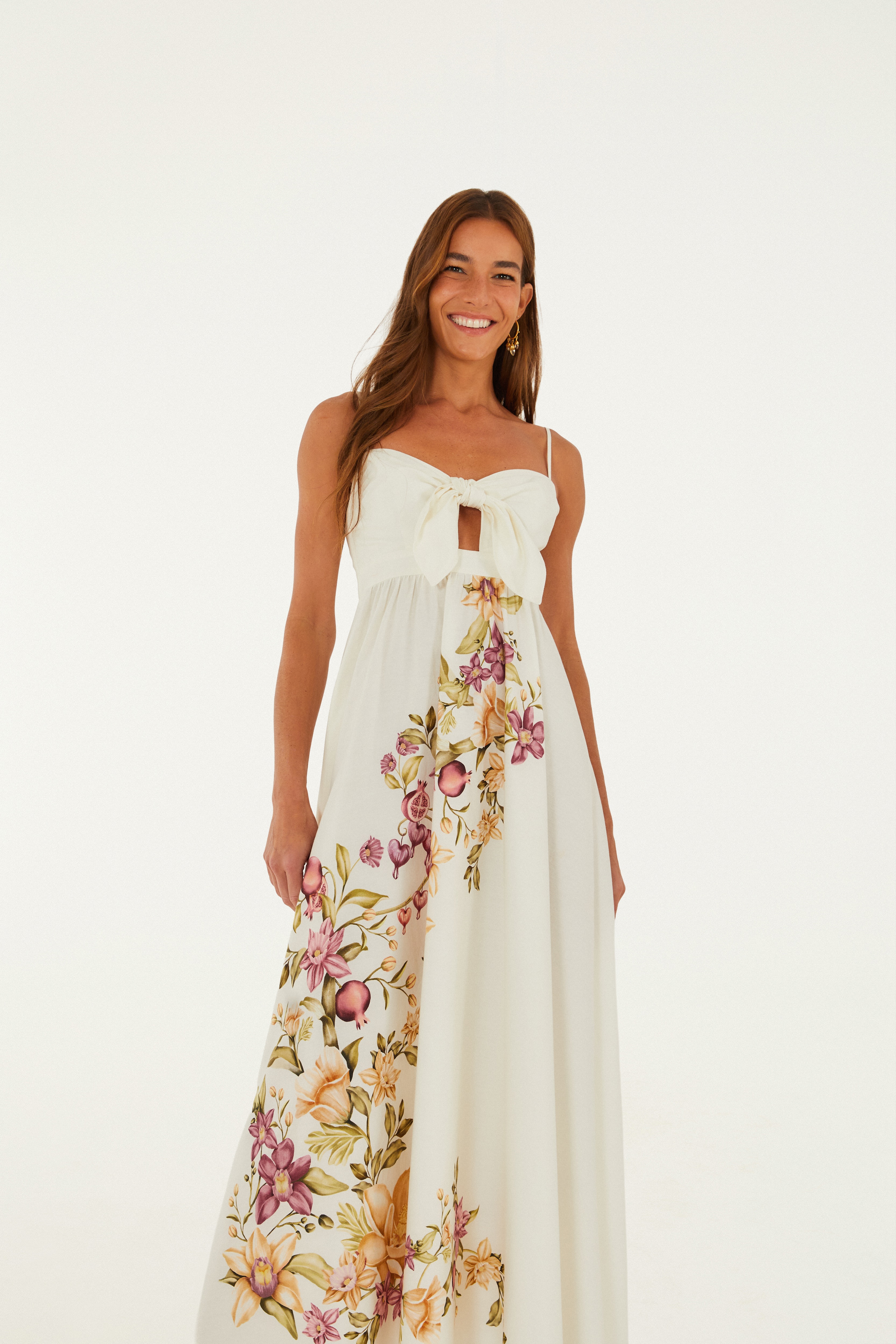 Vestido Cropped Estampado Flor De Romã