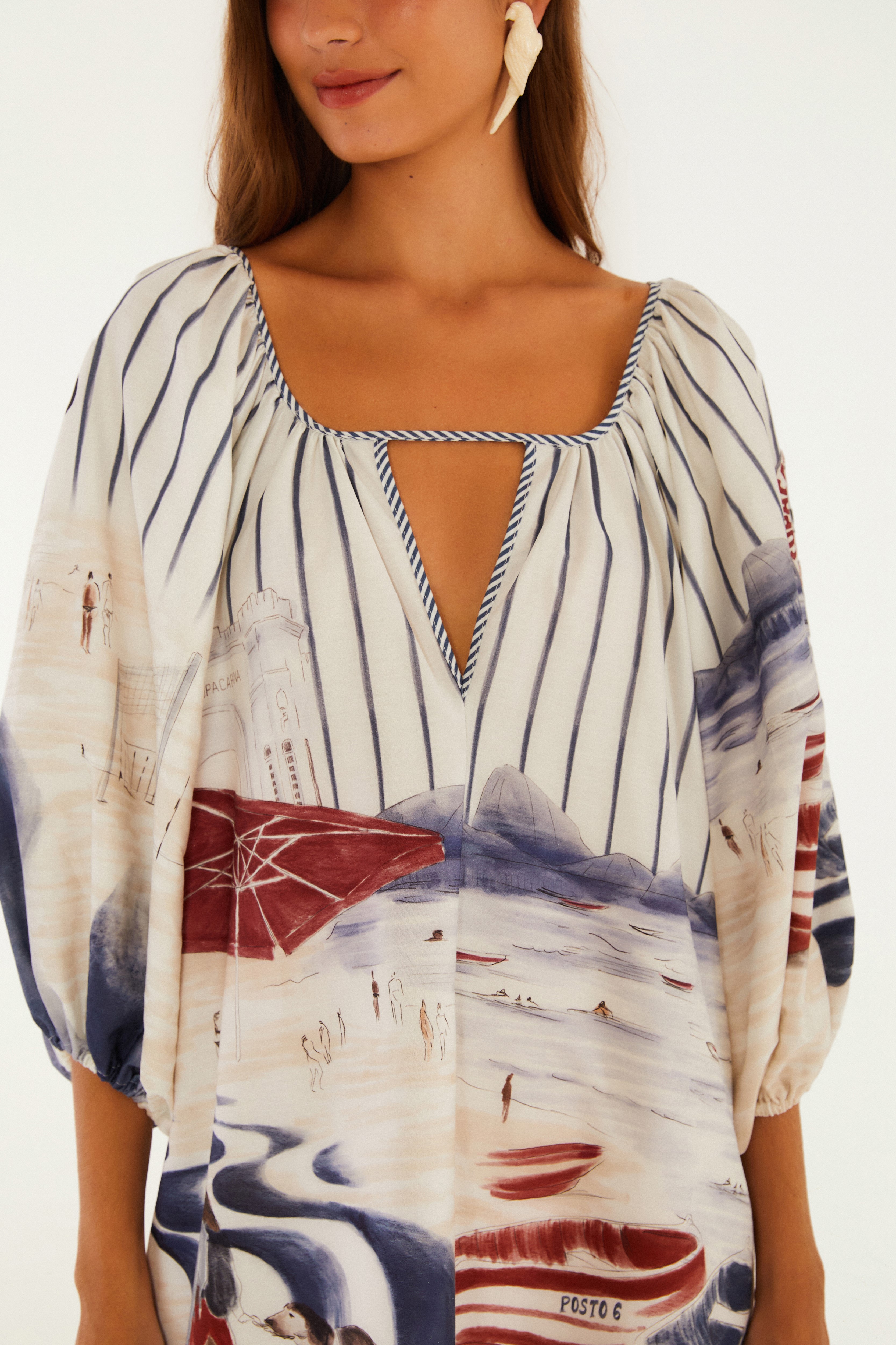 Vestido Curto Estampado Posto 6