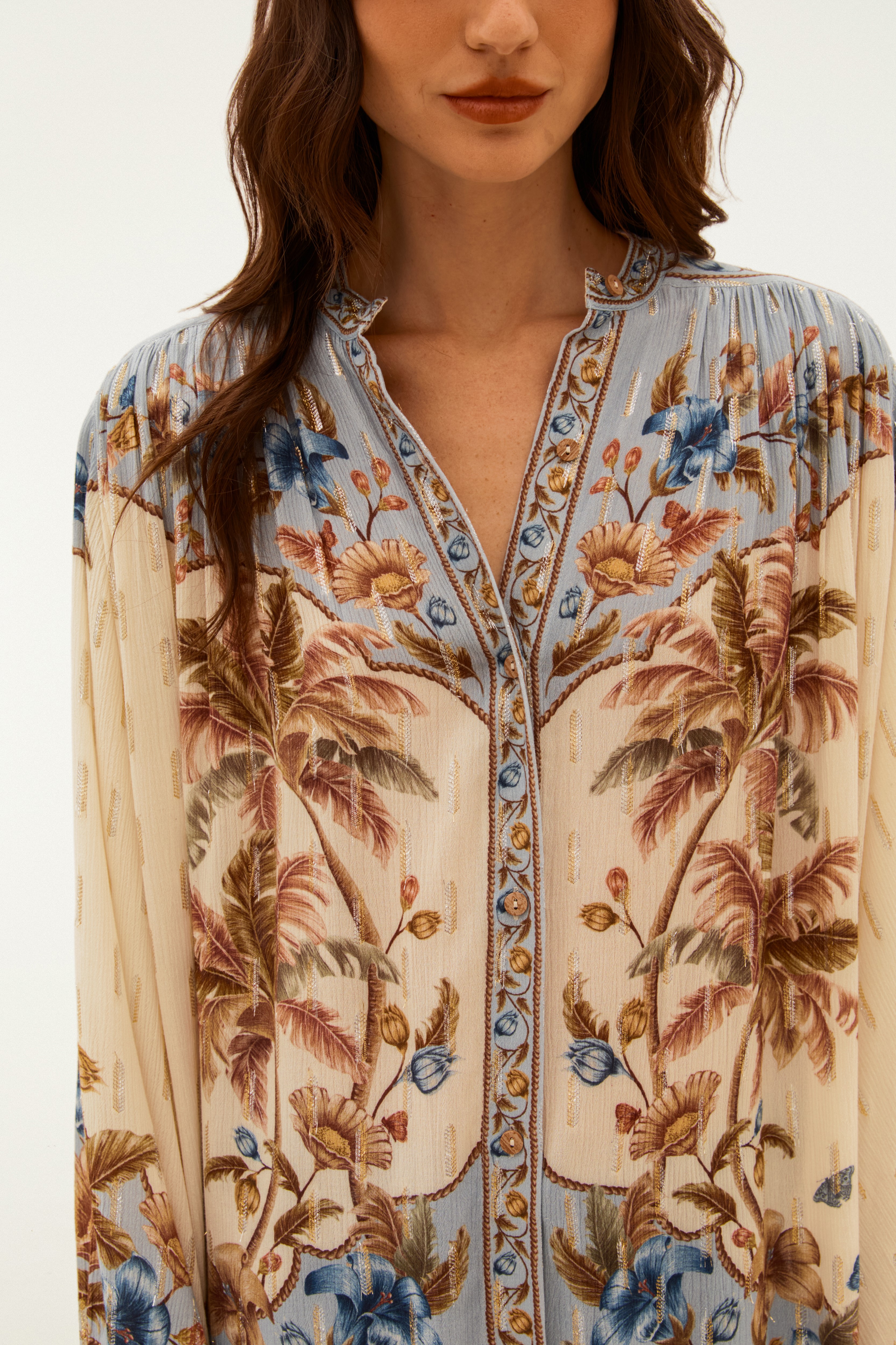 Camisa Manga Longa Estampada Albânia