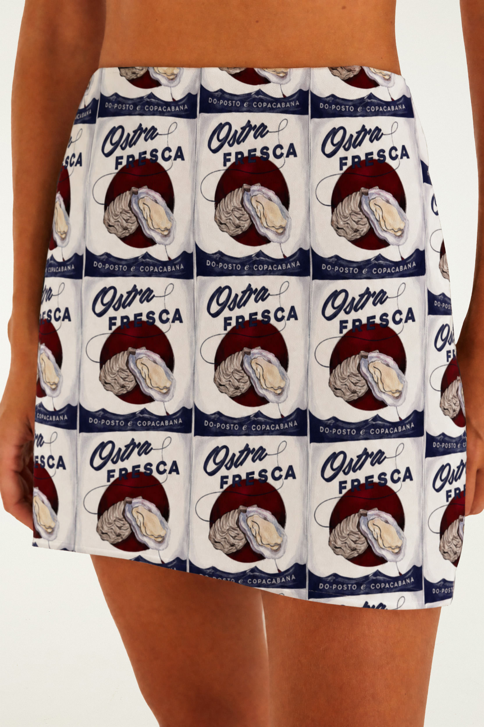 Saia Double Estampada Ostra Fresca