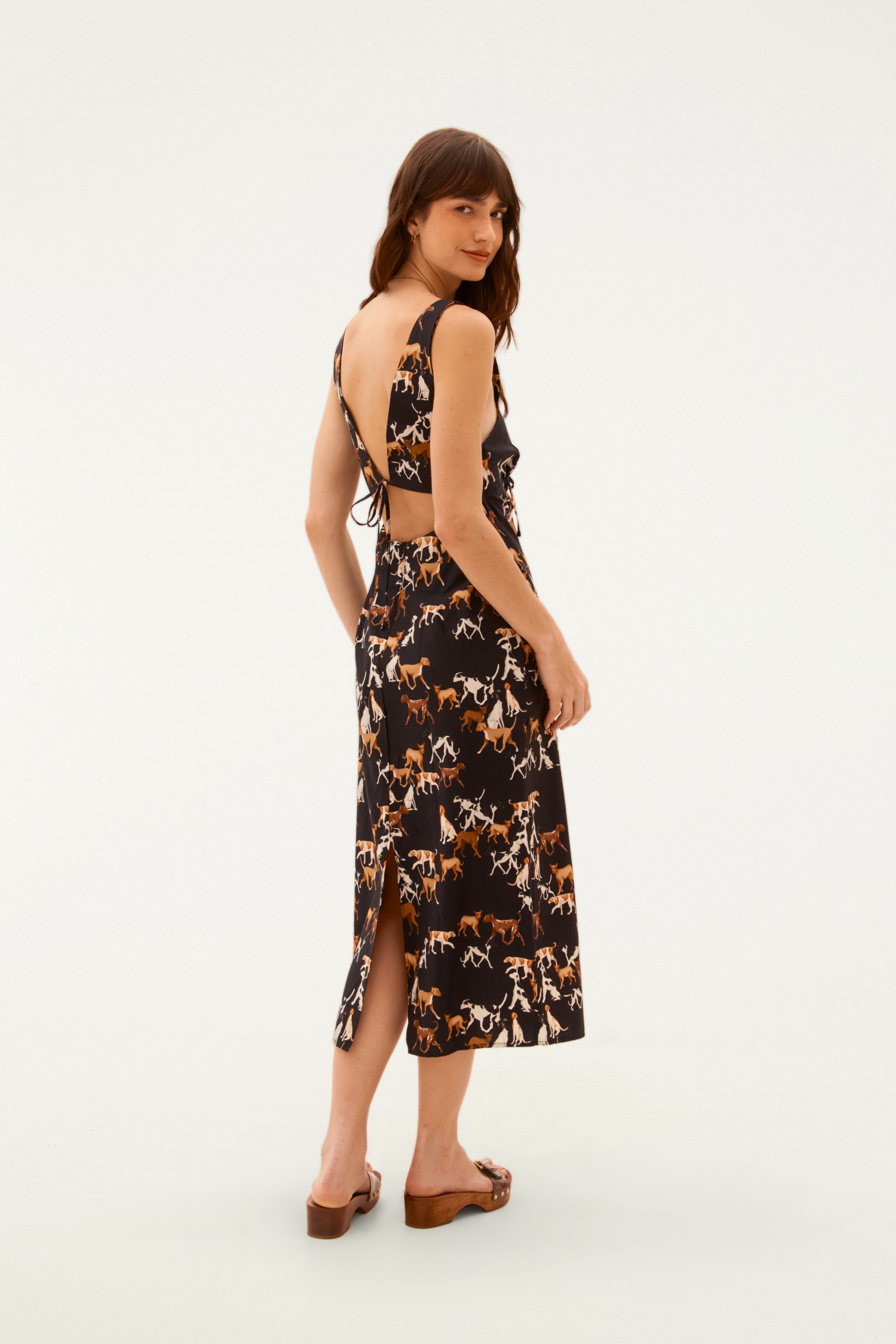 Vestido Midi Estampado Matilha