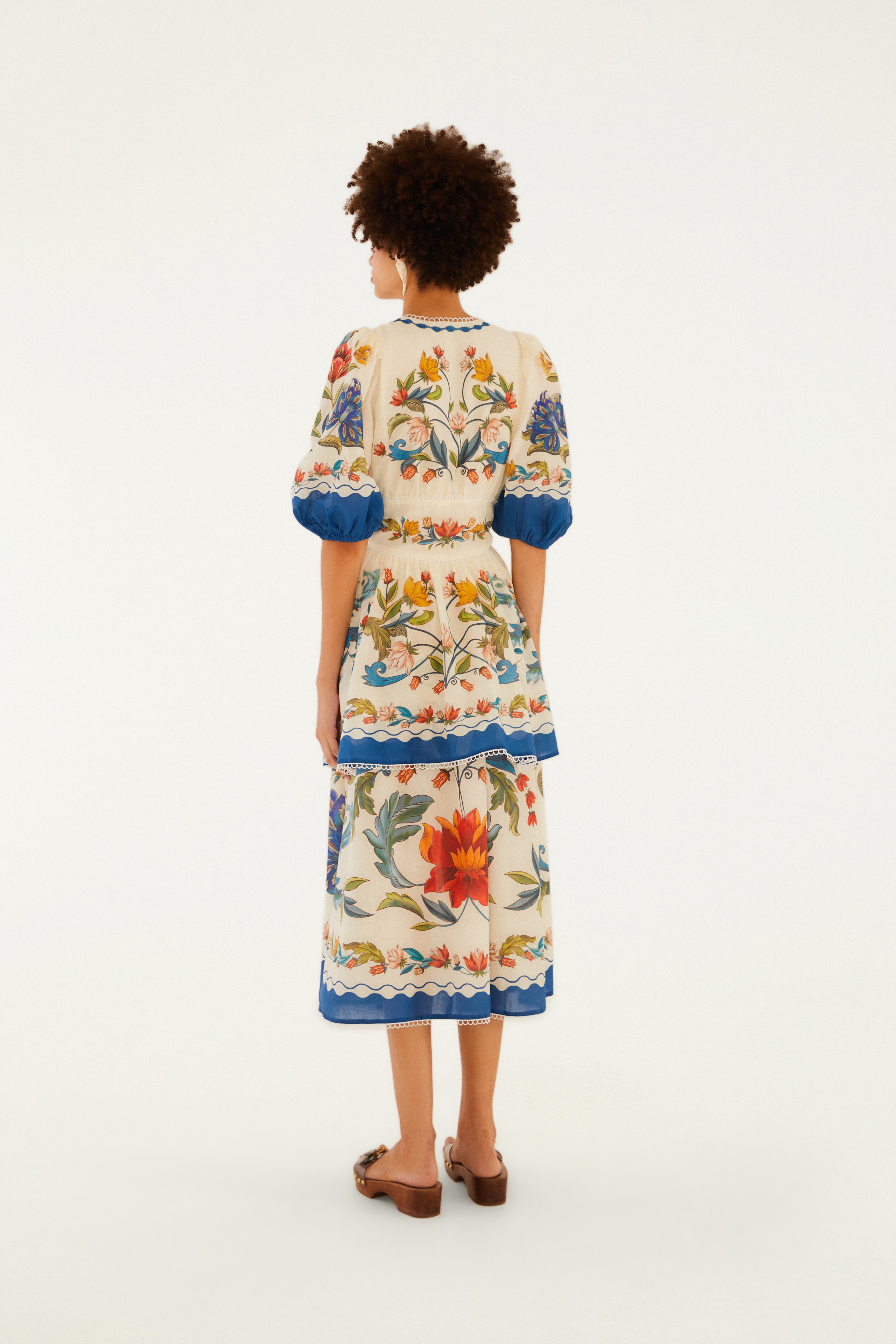 Vestido Mangas Estampado Floral Maitê