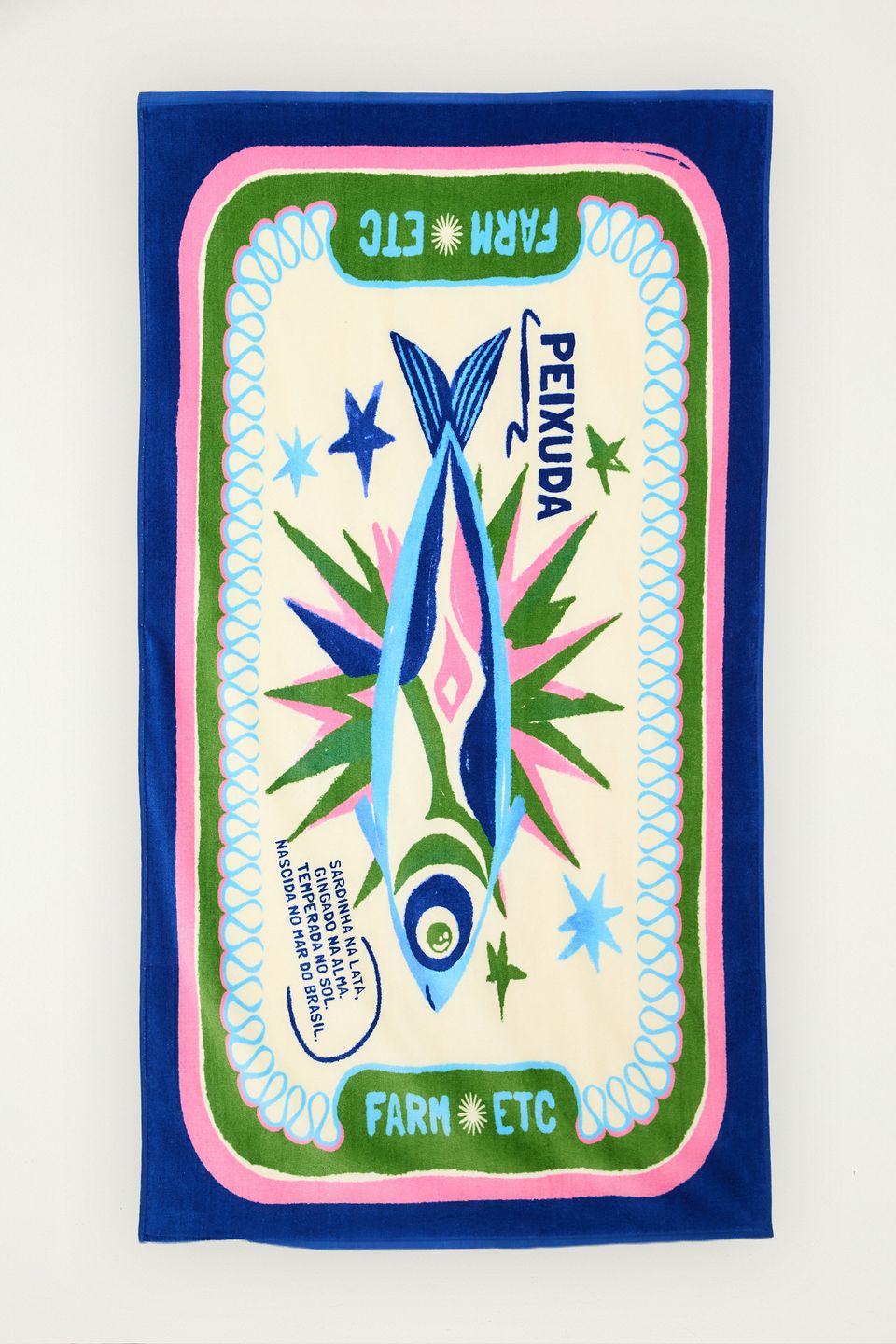 Toalha Chamego Rótulo Sardinhas Azul