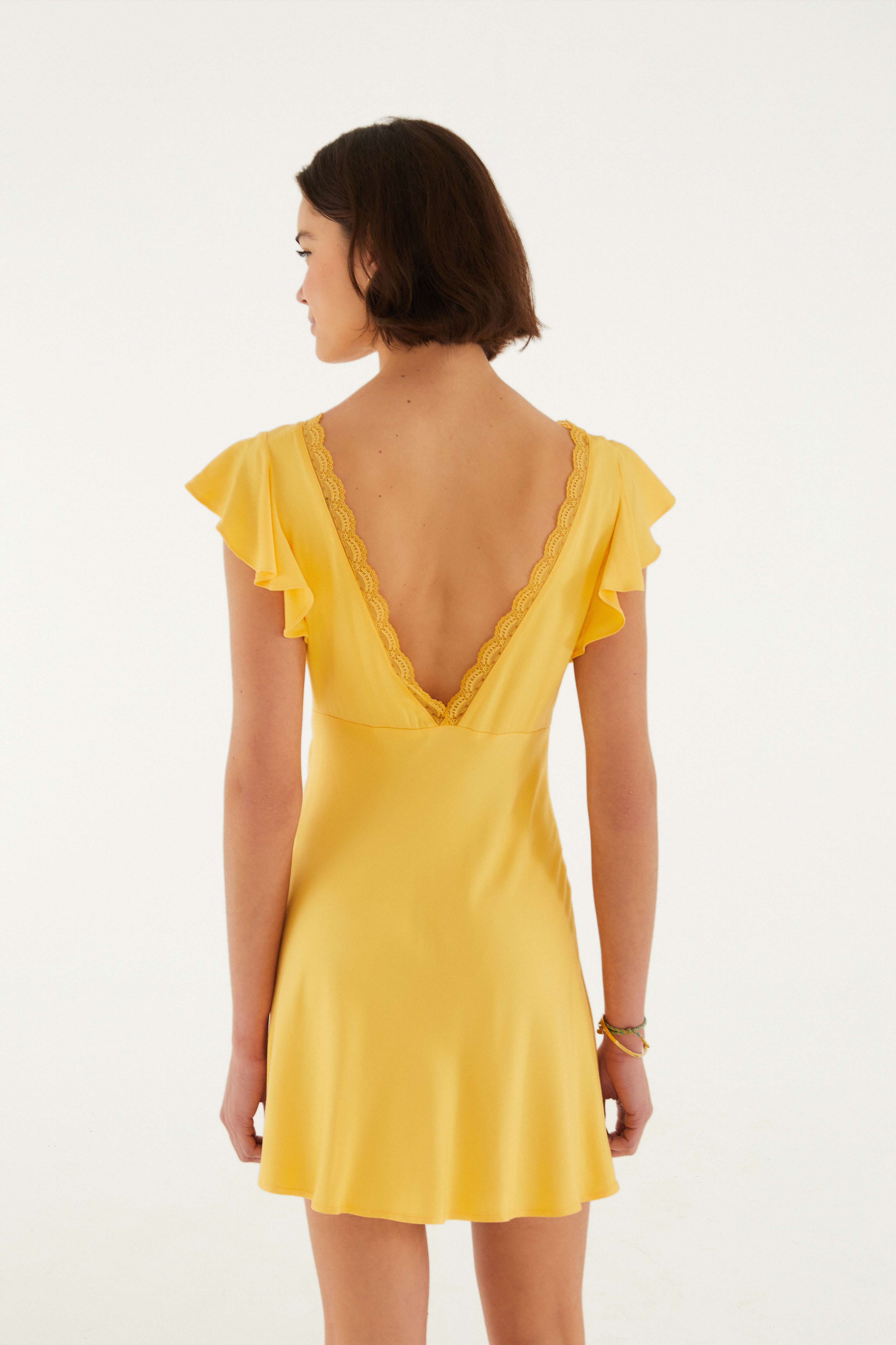 Vestido Renda Cetim Curto