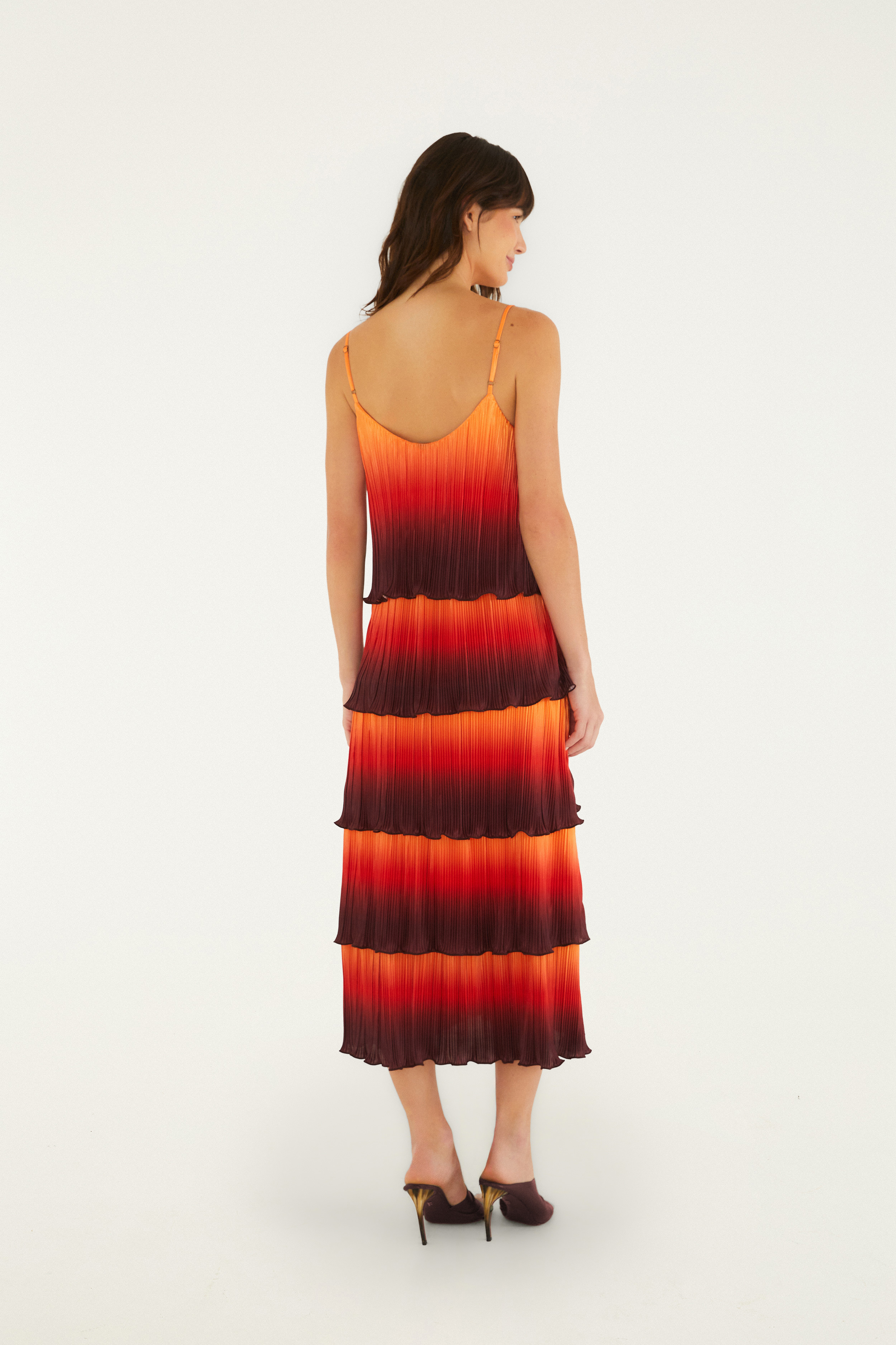 Vestido Camadas Plissado