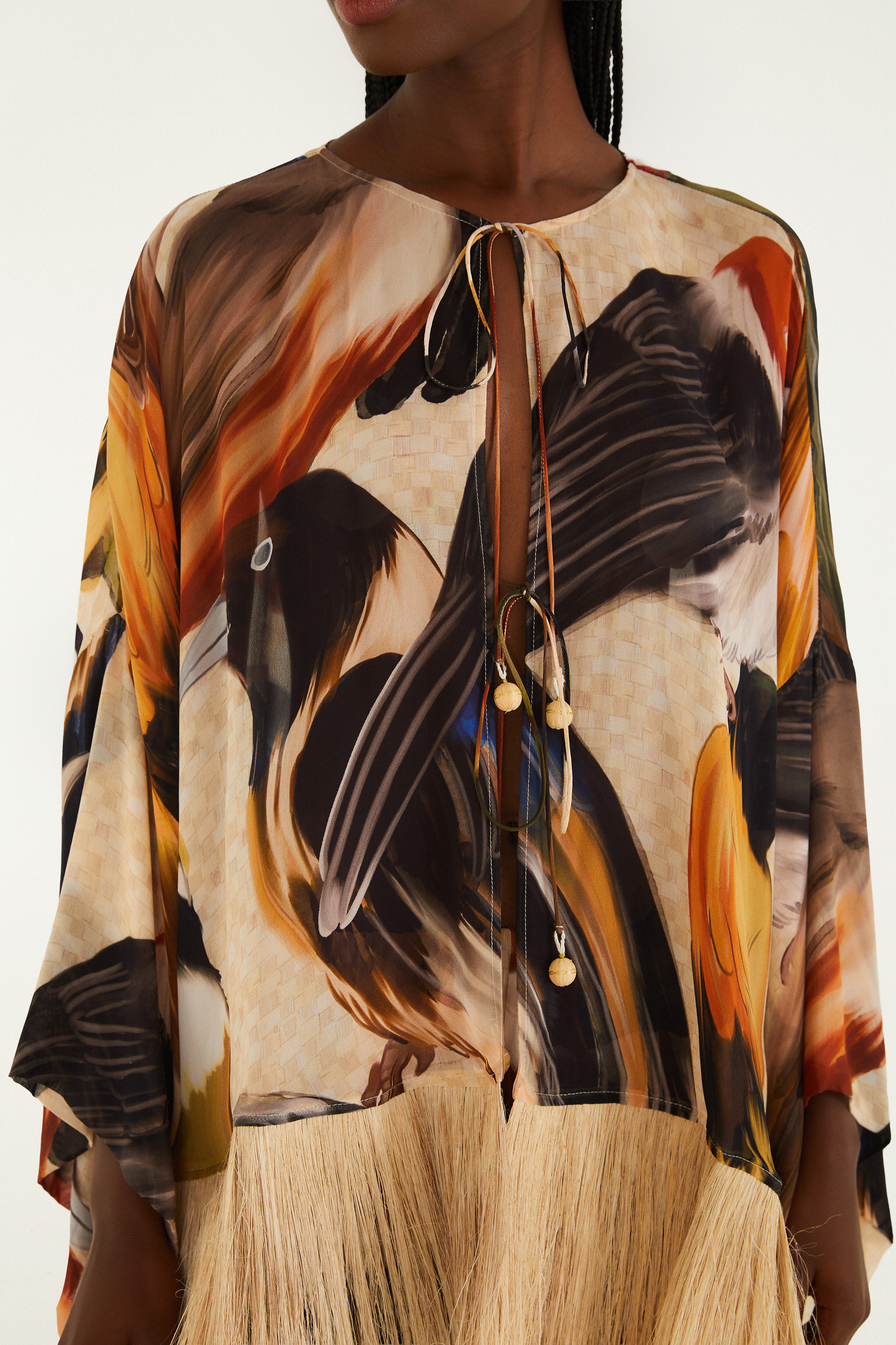 Kimono Palha Estampado