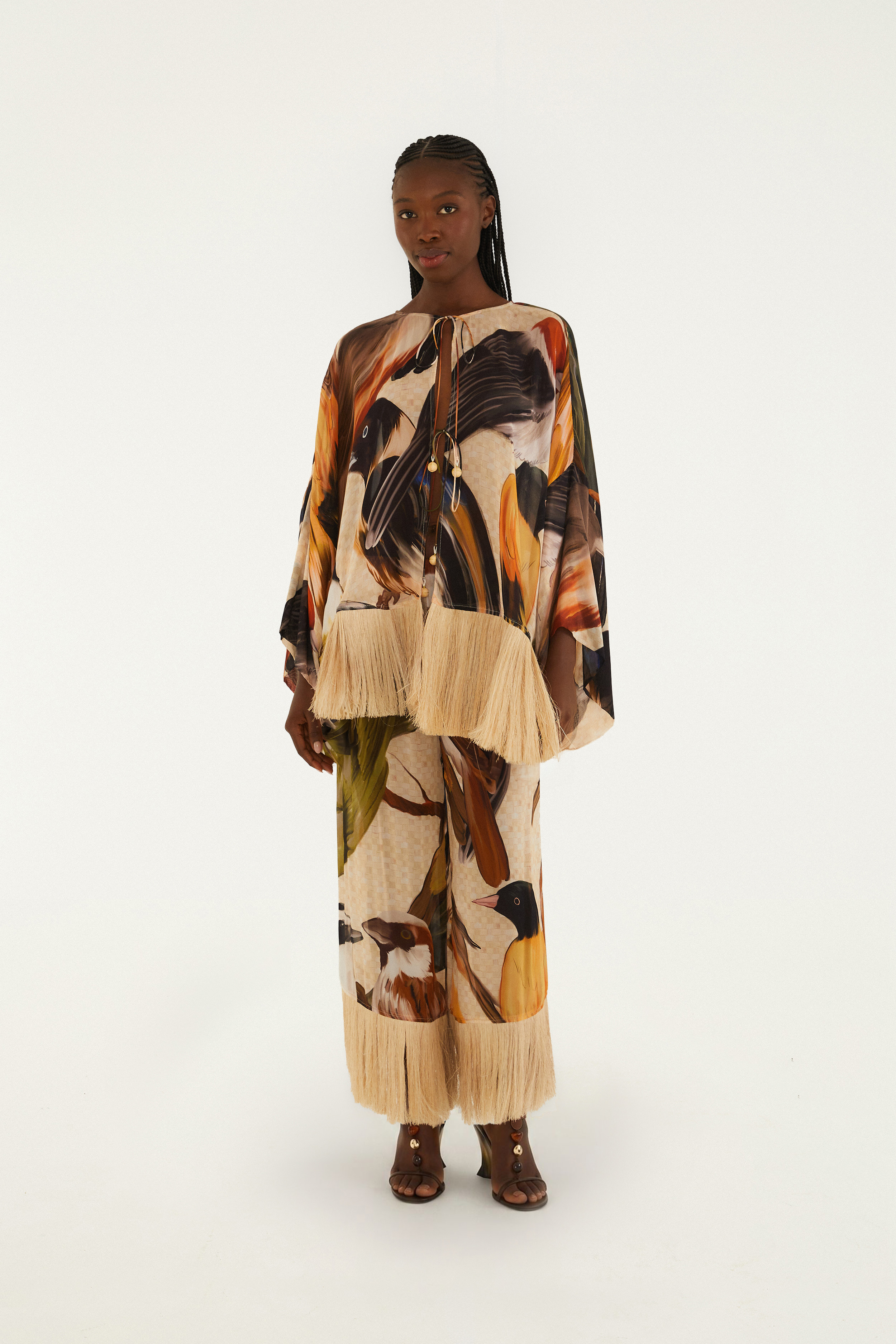 Kimono Palha Estampado
