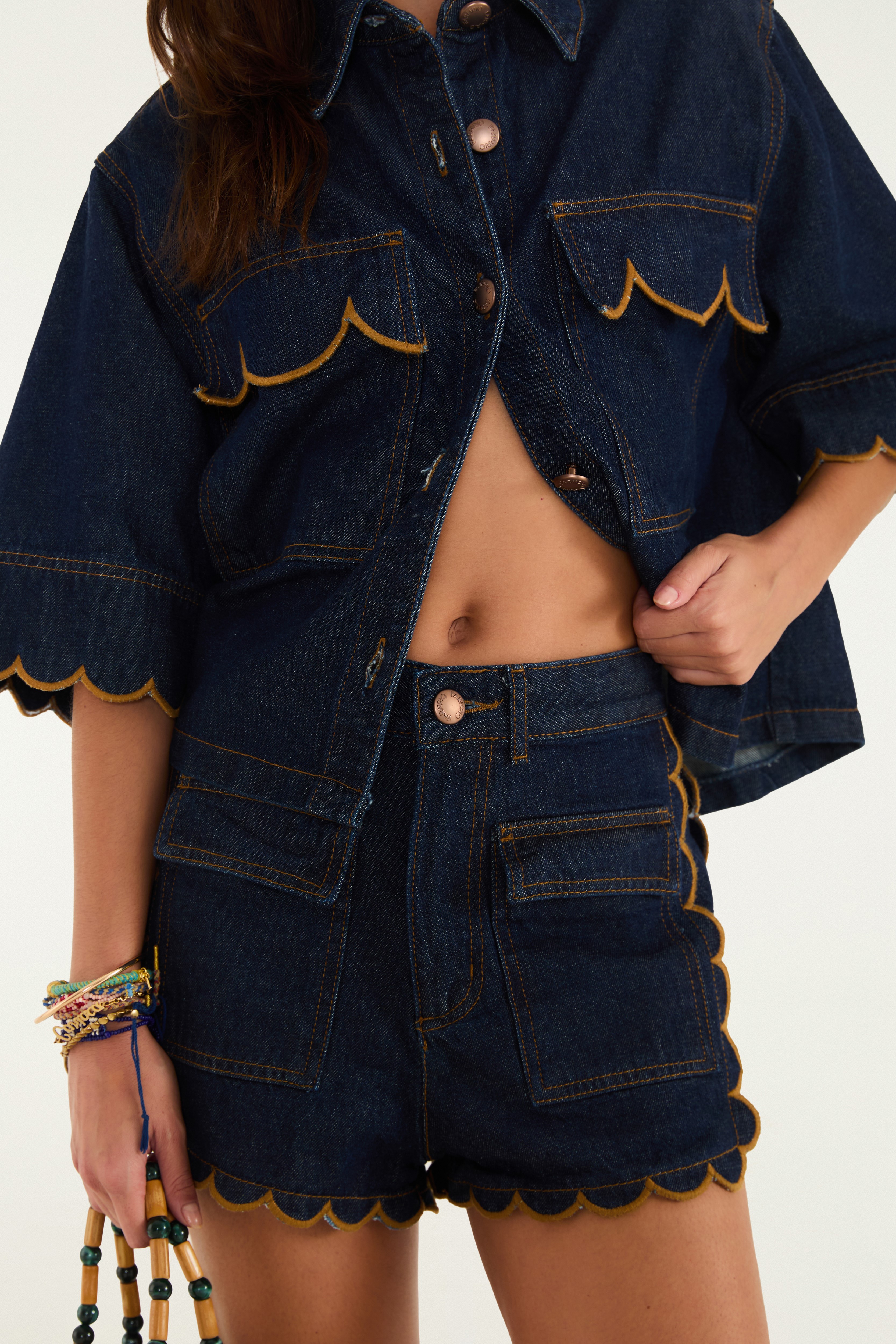 Short Jeans Festone