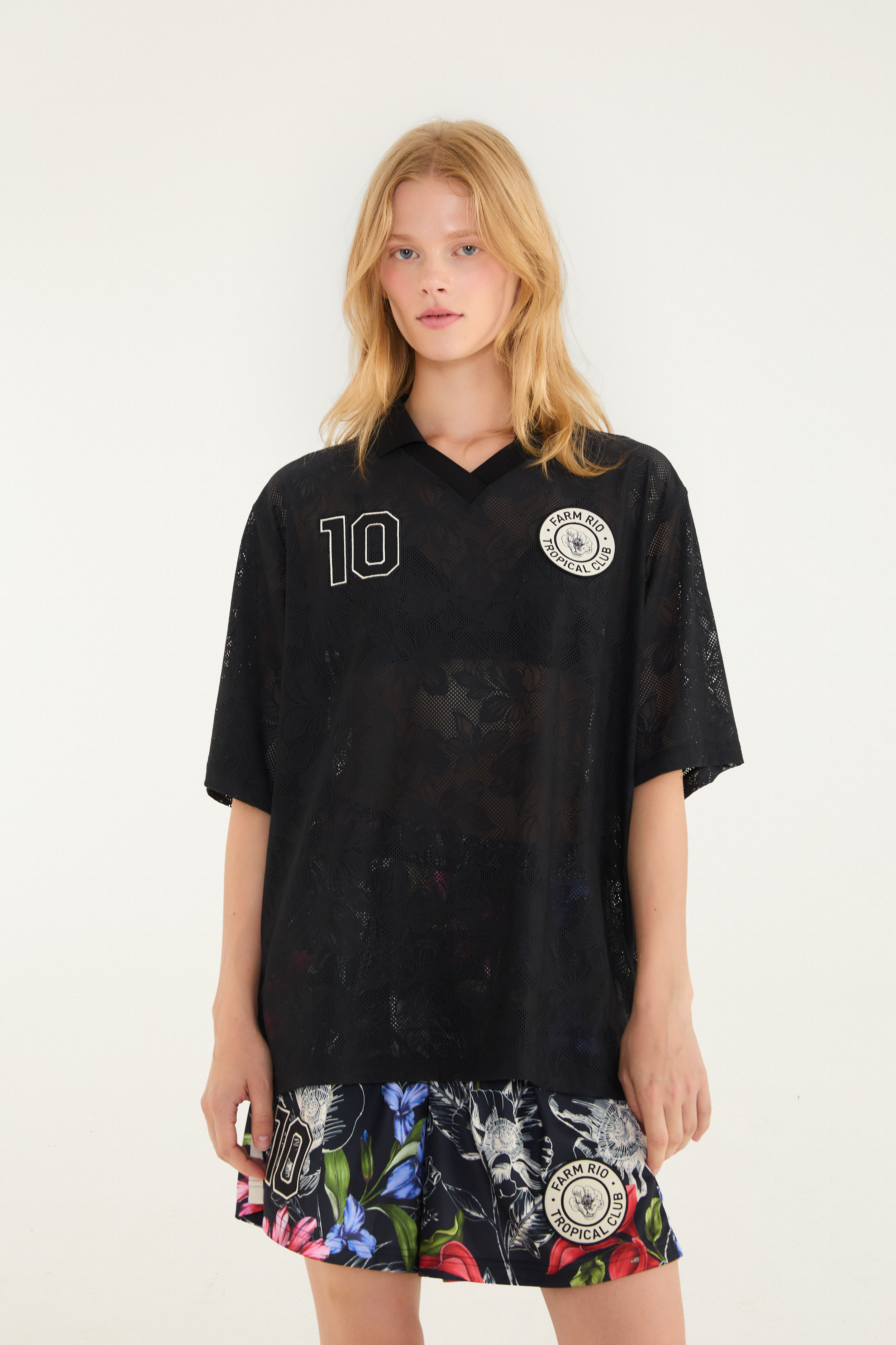 T-Shirt Adidas Renda Preta